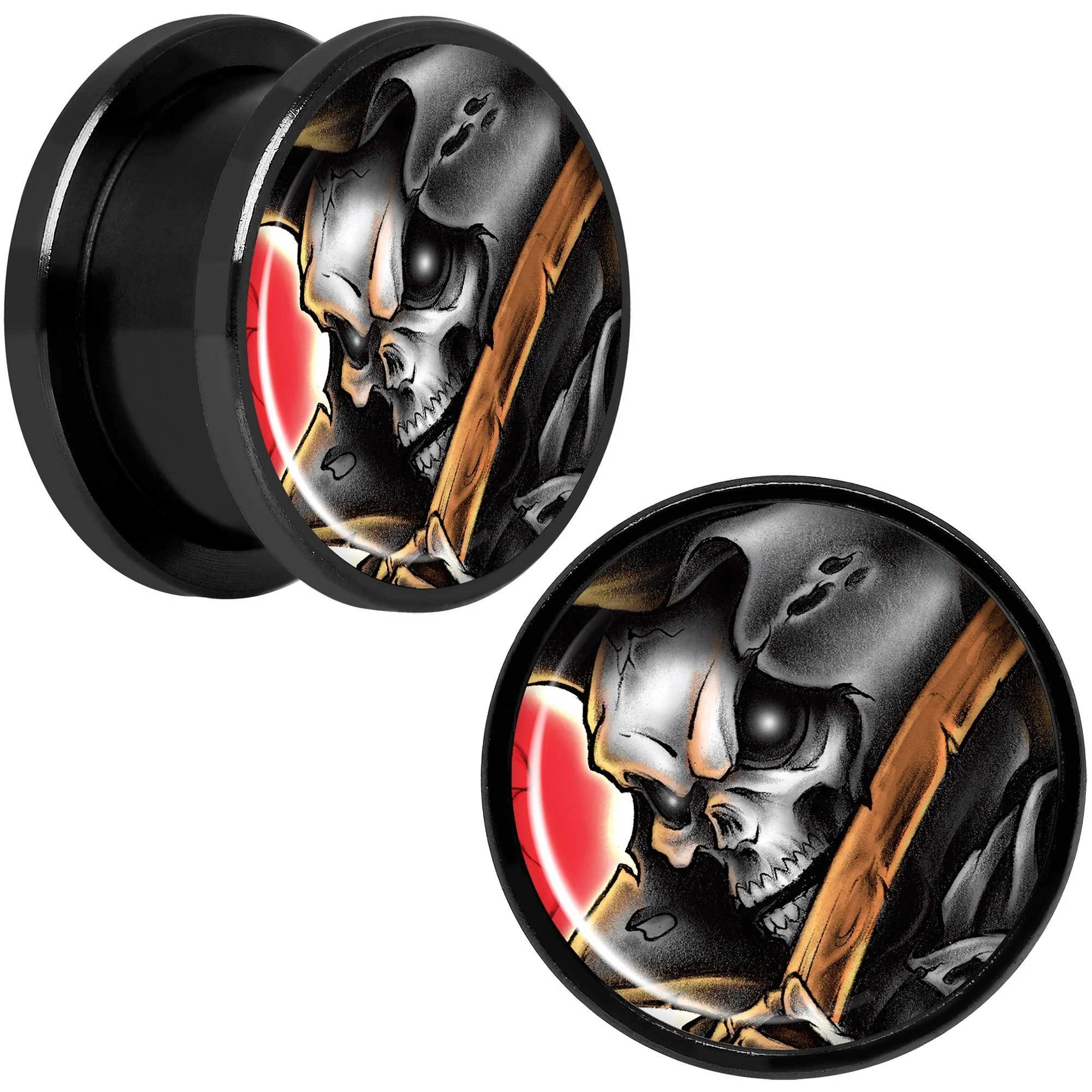 Wake the Dead Grim Reaper Halloween Black Anodized Plug Set 5mm to 16mm - Image 11
