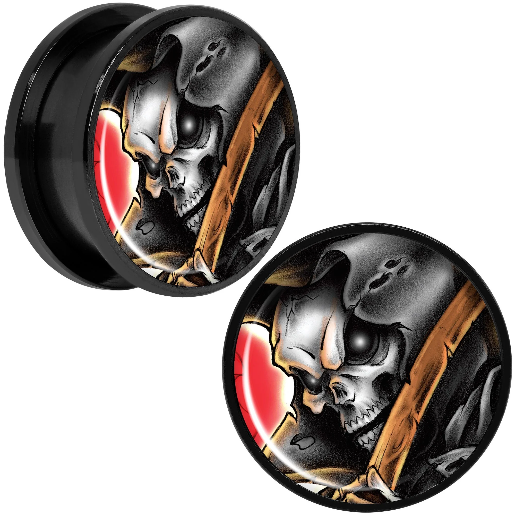 Wake the Dead Grim Reaper Halloween Black Anodized Plug Set 5mm to 16mm - Image 13