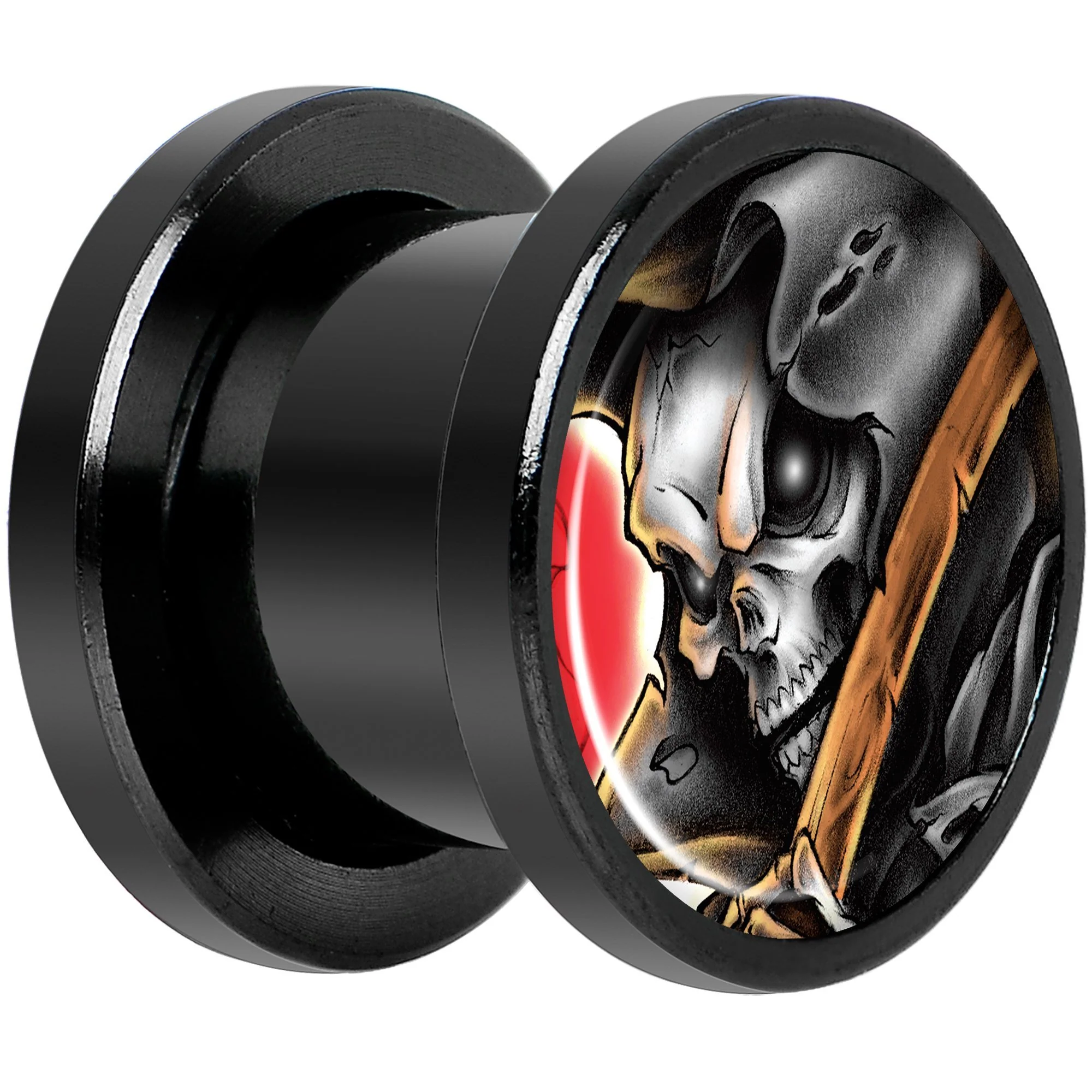 Wake the Dead Grim Reaper Halloween Black Anodized Plug Set 5mm to 16mm - Image 2