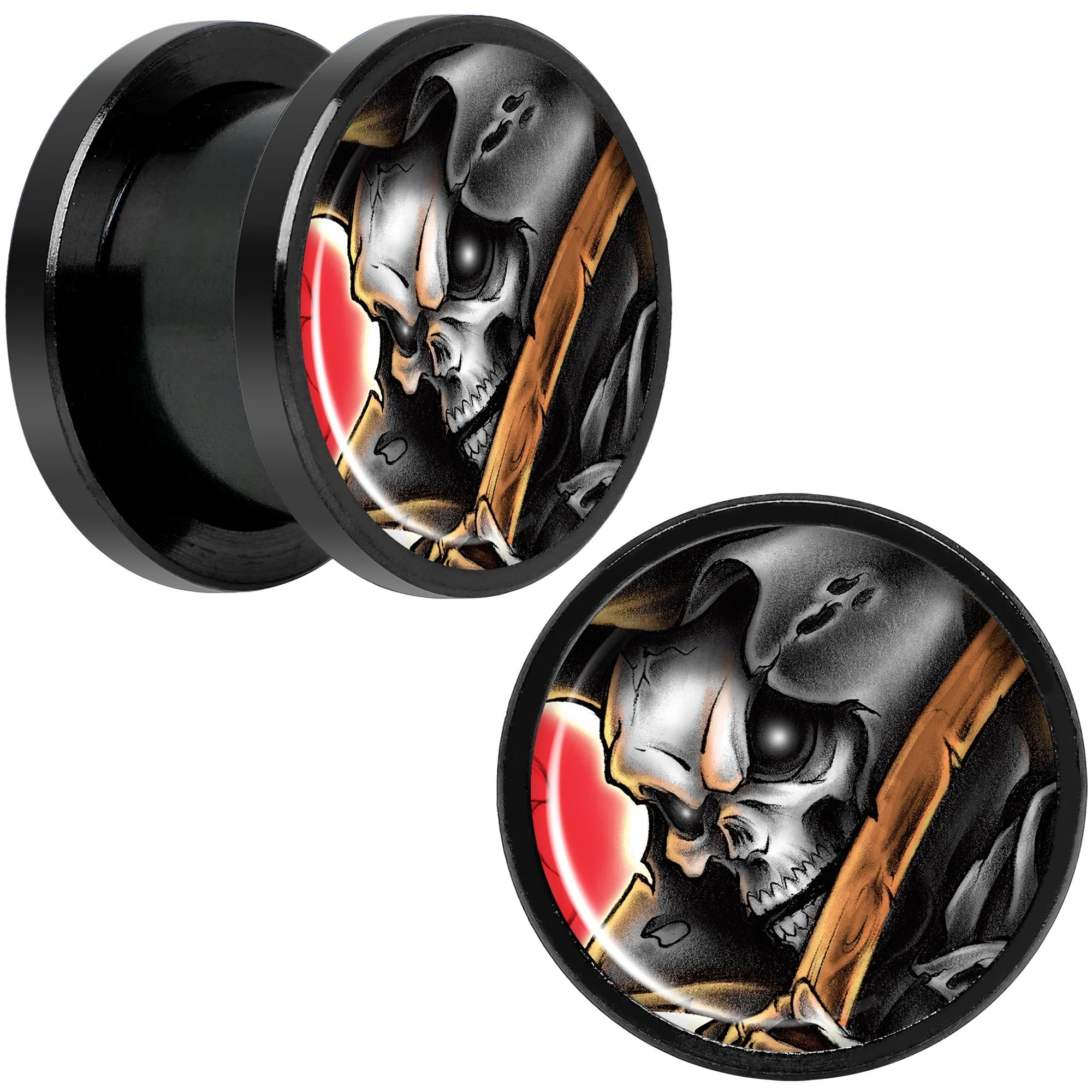 Wake the Dead Grim Reaper Halloween Black Anodized Plug Set 5mm to 16mm - Image 9