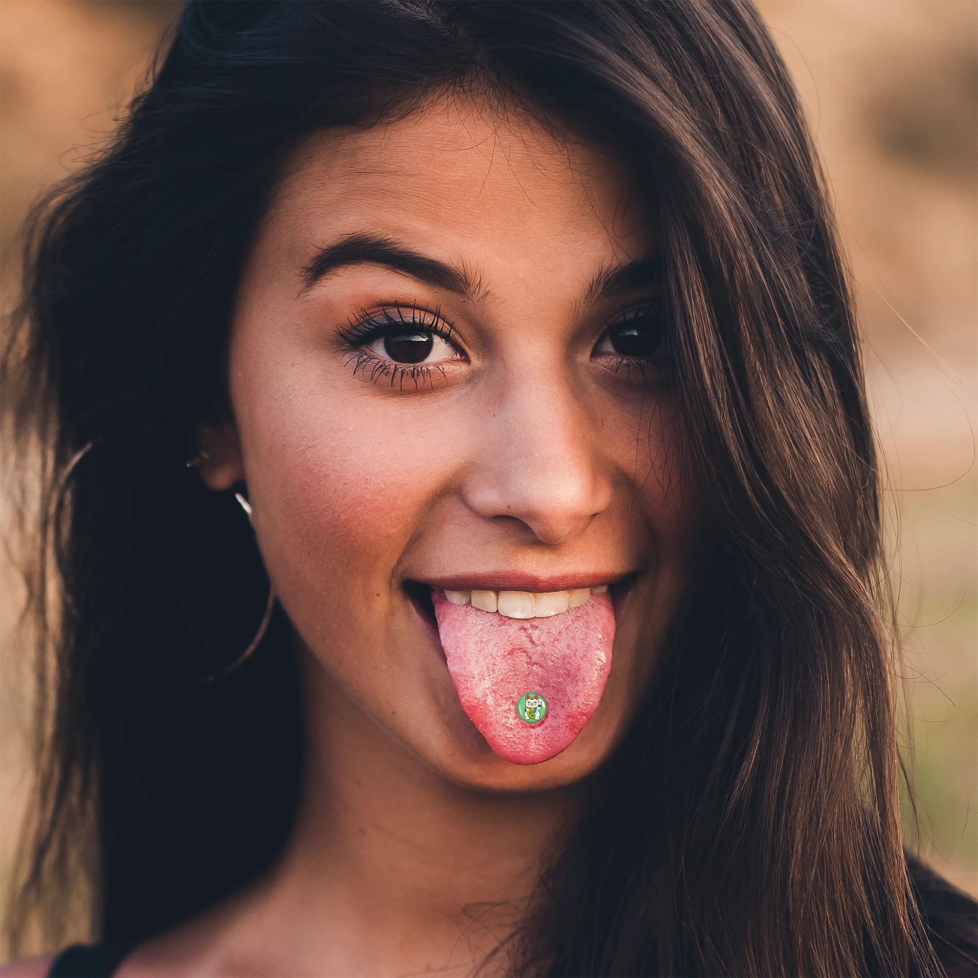 Waving Cat Barbell Tongue Ring by Onyx O - Image 3