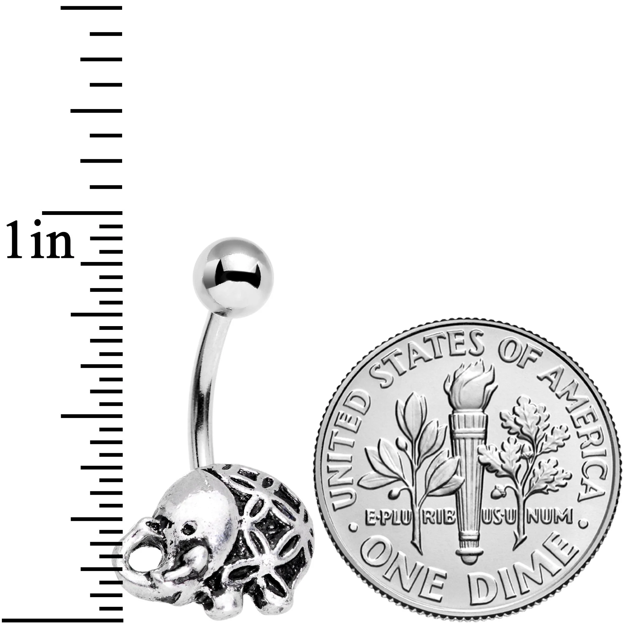 Whimsical Round Antique Elephant Belly Ring - Image 2