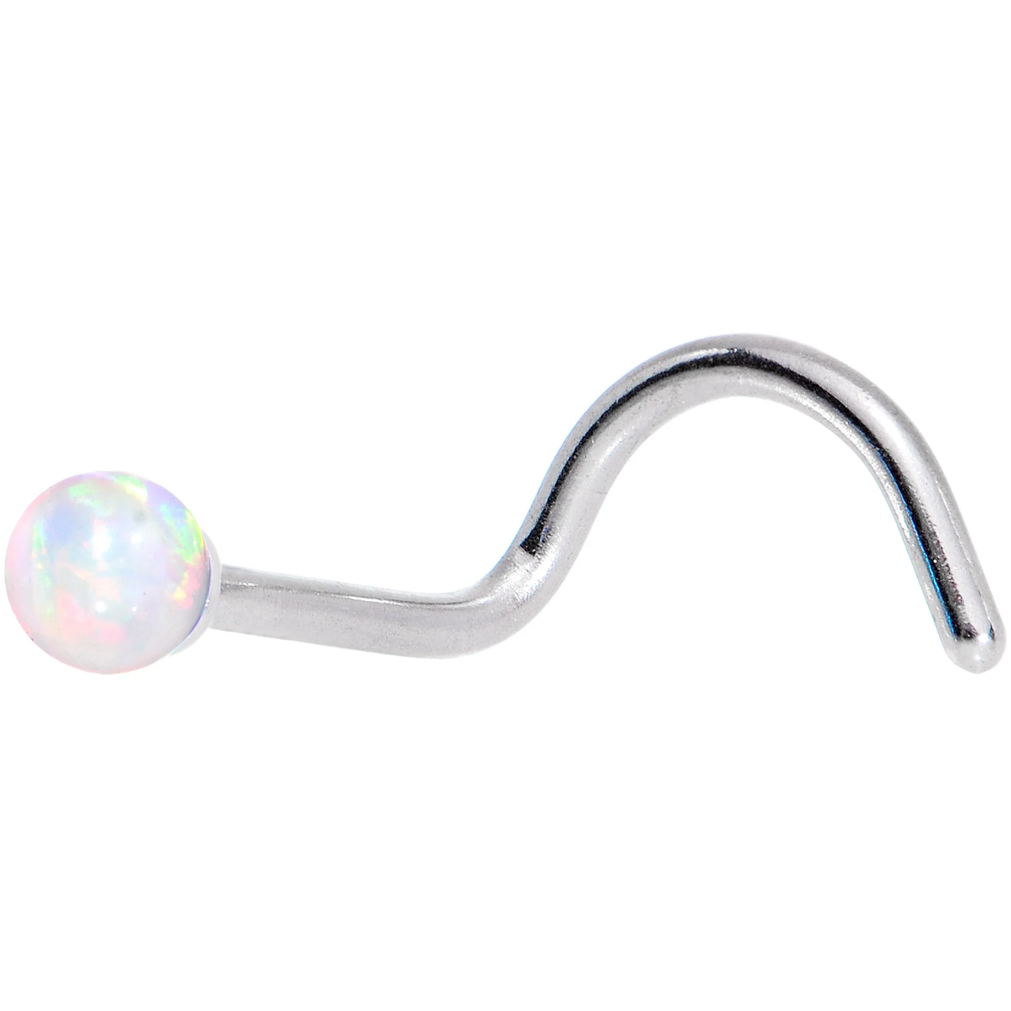 White 2.5mm Synthetic Opal Ball Anodized Left Nose Screw 4 Pack Set - Image 2