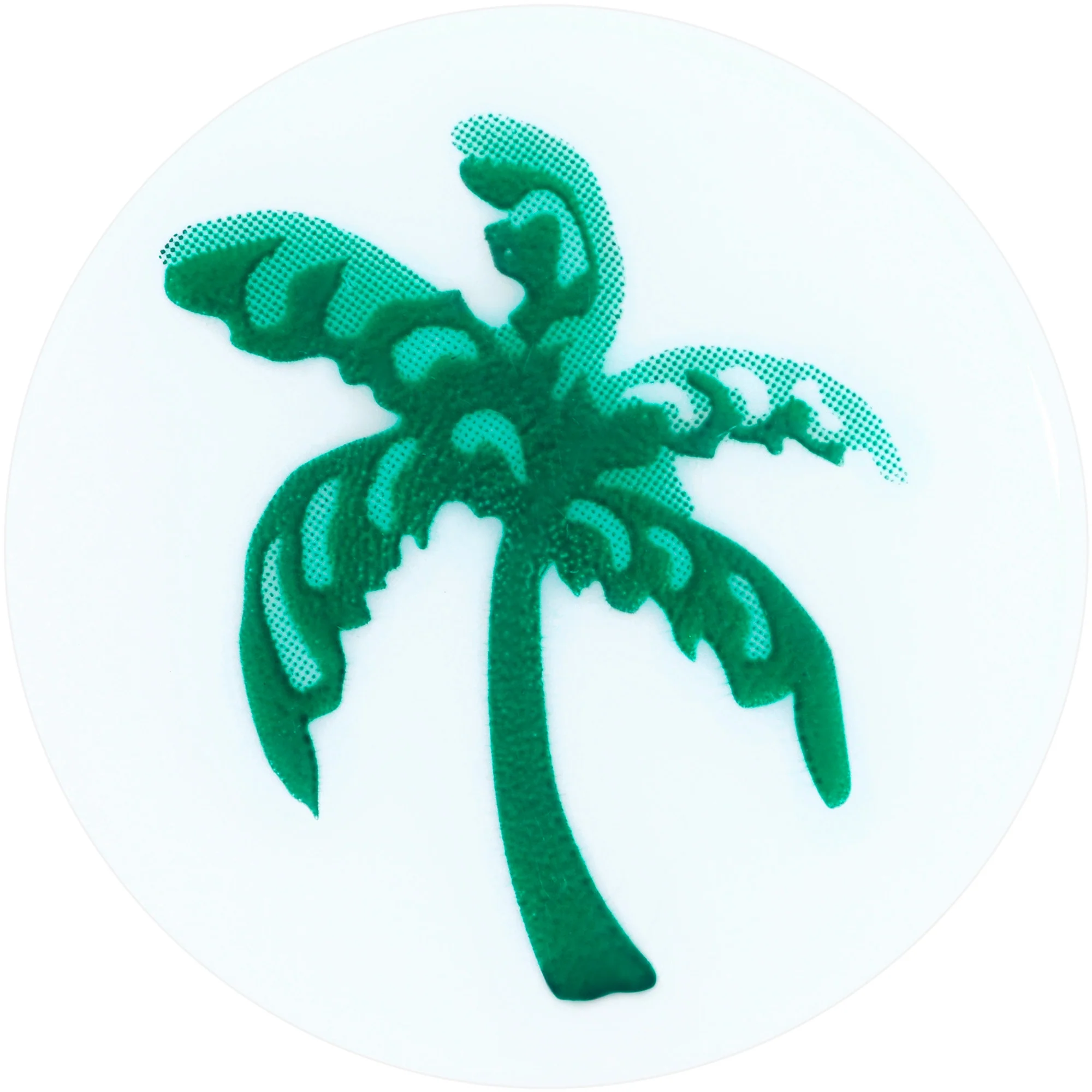 White Acrylic Green Palm Tree Saddle Plug Set - Image 4