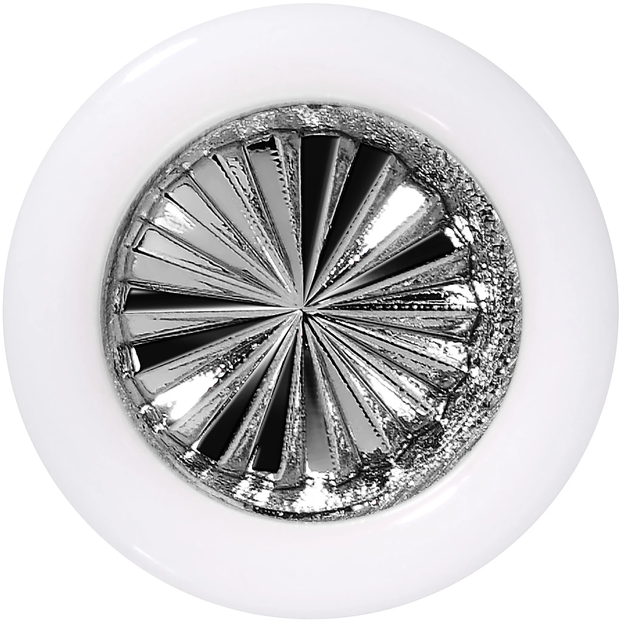 White Acrylic Grey Flashy Tire Rim Saddle Plug 2G to 20mm - Image 2