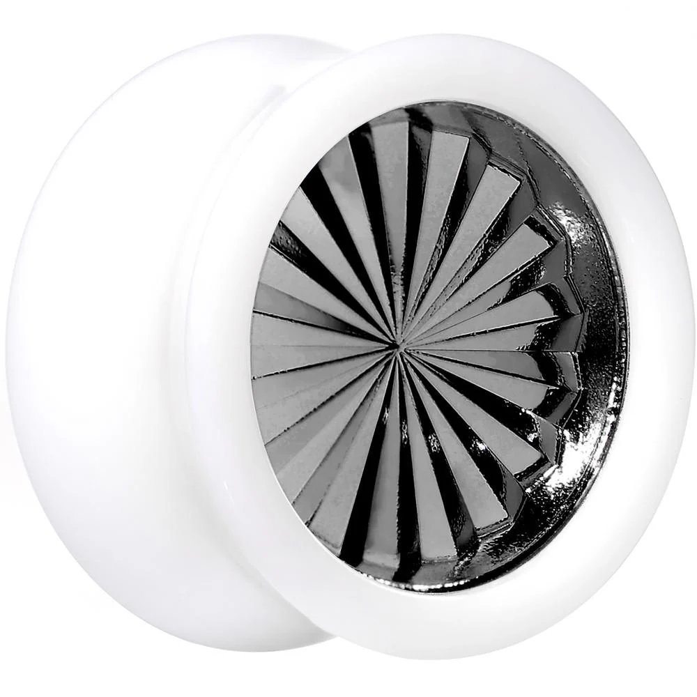 White Acrylic Grey Flashy Tire Rim Saddle Plug 2G to 20mm - Image 7