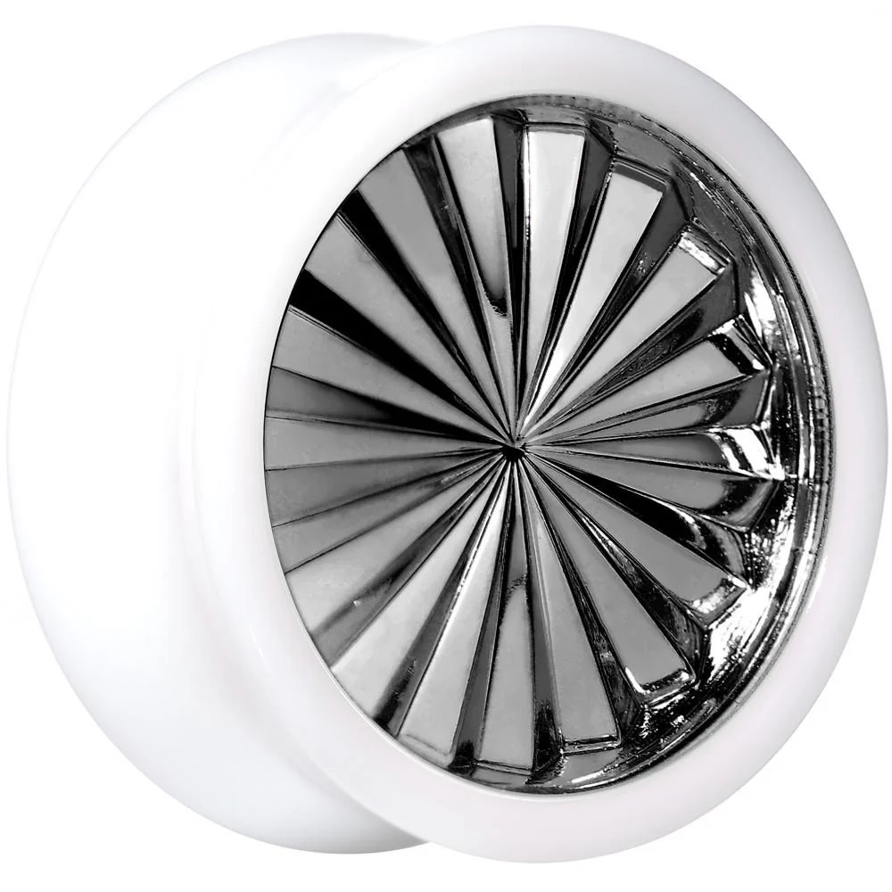 White Acrylic Grey Flashy Tire Rim Saddle Plug 2G to 20mm - Image 9