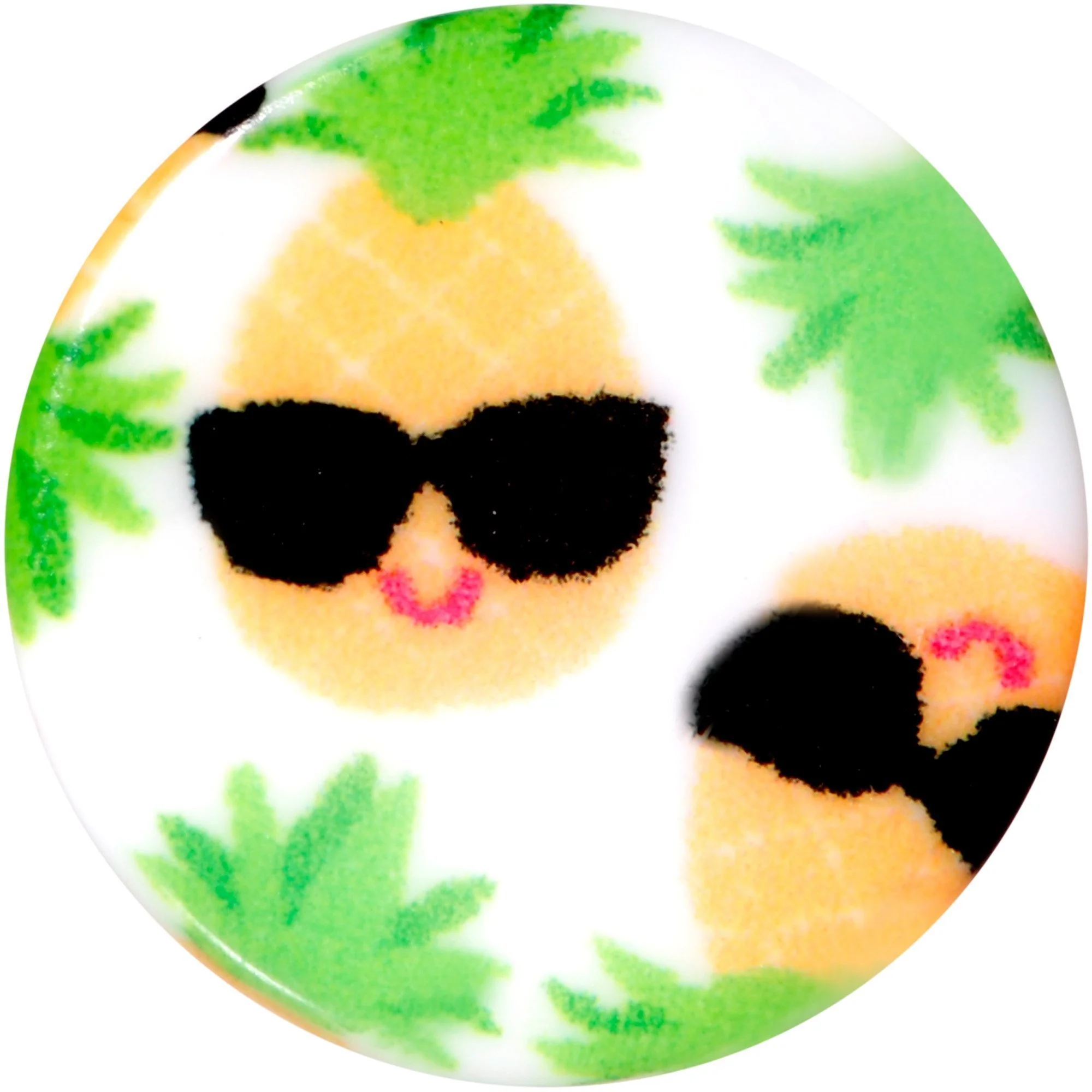White Acrylic Hip Sunglasses Pineapple Single Flare Plug Set Sizes 3mm to 16mm - Image 3