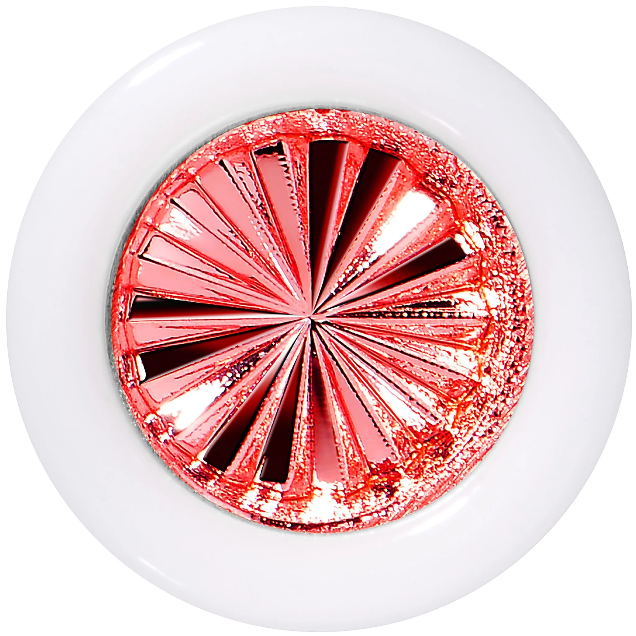 White Acrylic Red Flashy Tire Rim Saddle Plug 2G to 20mm - Image 2