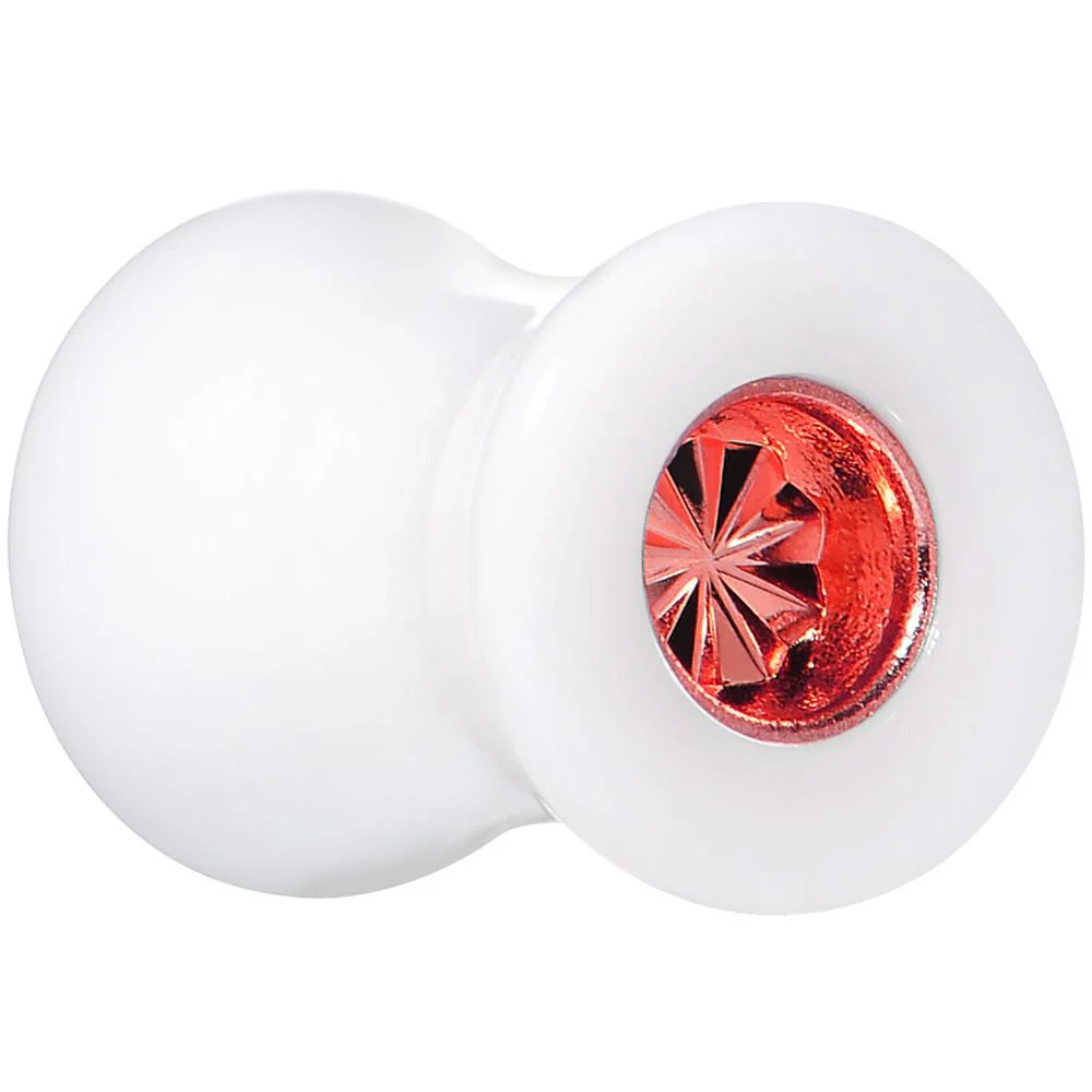 White Acrylic Red Flashy Tire Rim Saddle Plug 2G to 20mm - Image 4
