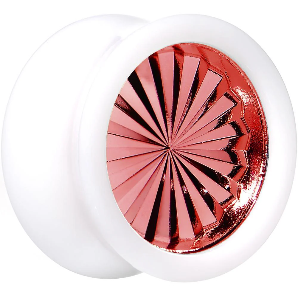 White Acrylic Red Flashy Tire Rim Saddle Plug 2G to 20mm - Image 7