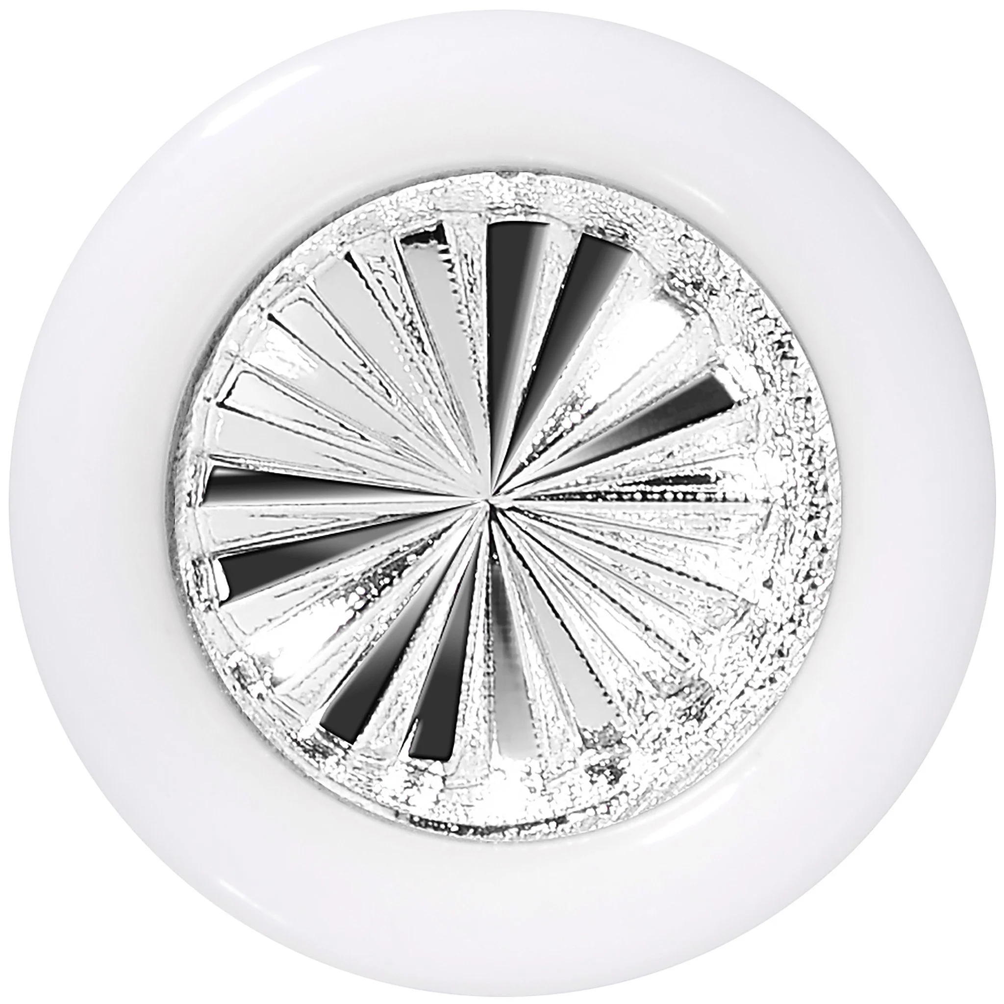 White Acrylic Silver Flashy Tire Rim Saddle Plug 2G to 20mm - Image 2
