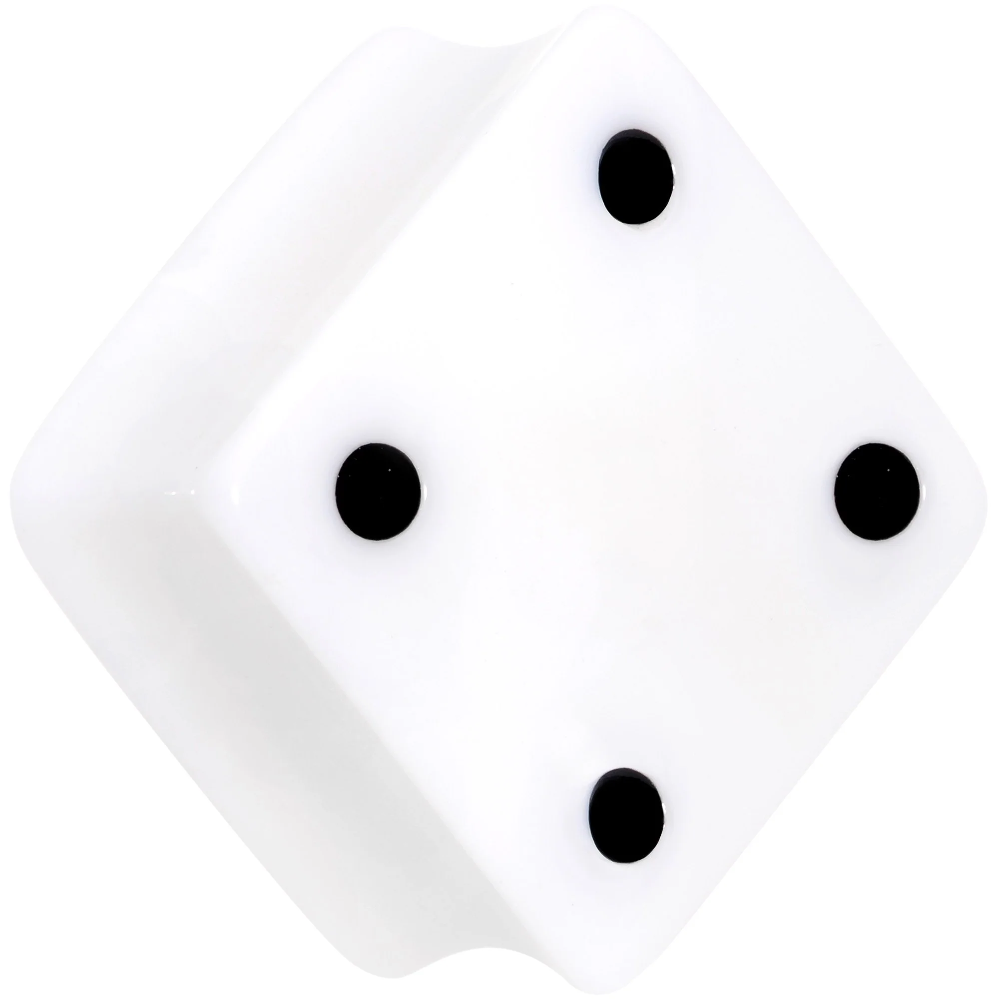 White Acrylic Square Shaped Lucky 7 Dice Saddle Plug Set 22mm to 32mm - Image 2