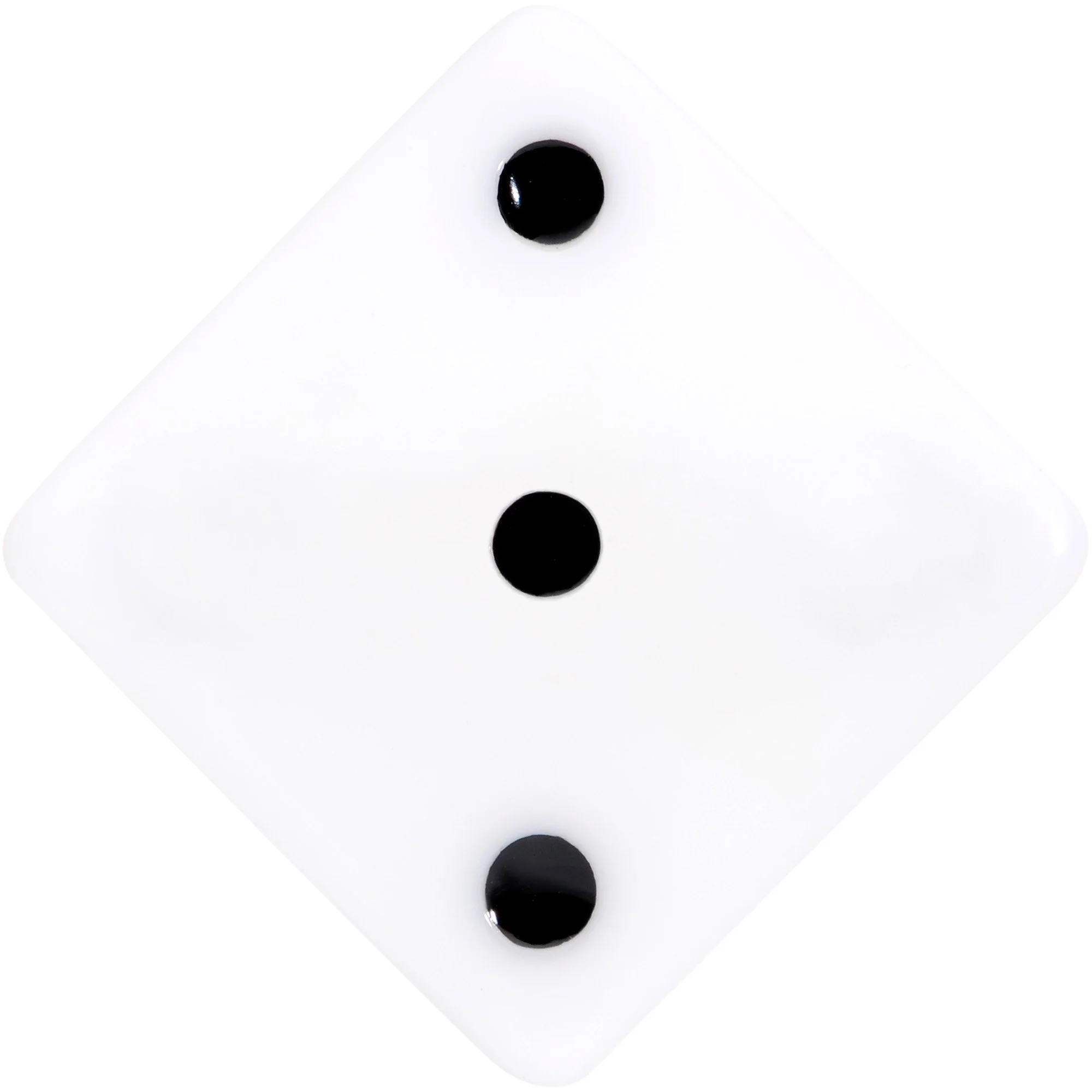 White Acrylic Square Shaped Lucky 7 Dice Saddle Plug Set 22mm to 32mm - Image 3