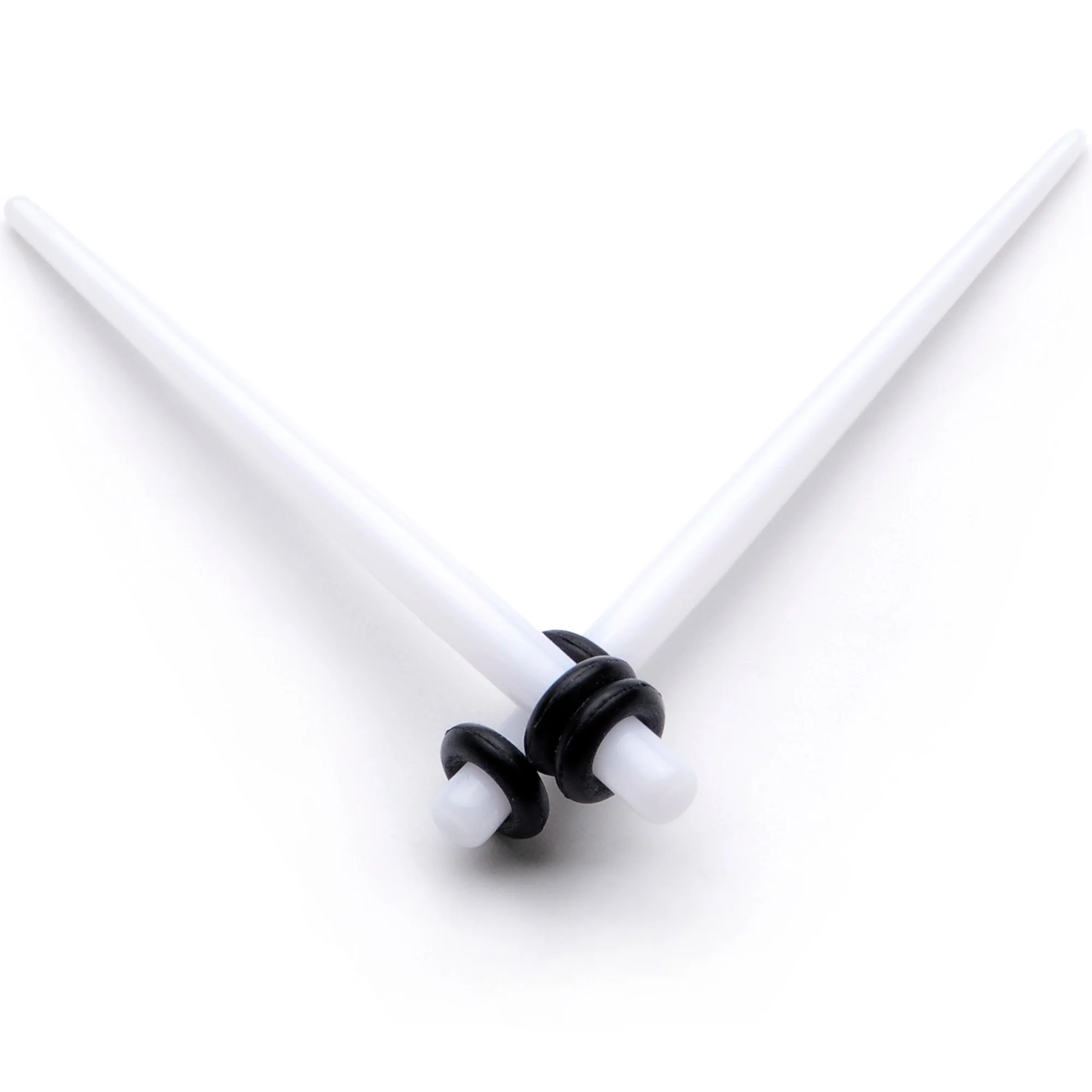 White Acrylic Straight Taper Set Available in Sizes  14G to 00G - Image 6