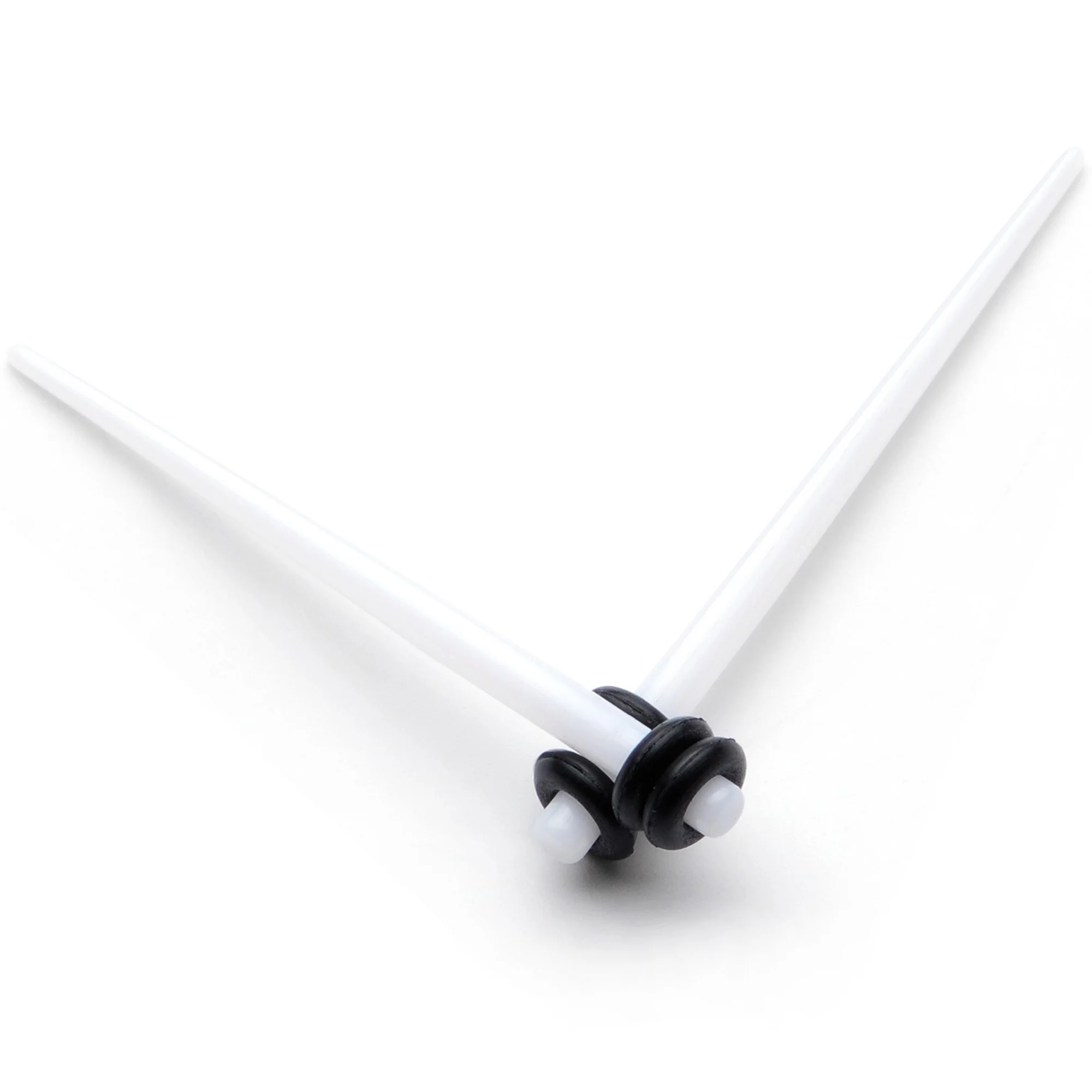 White Acrylic Straight Taper Set Available in Sizes  14G to 00G - Image 7