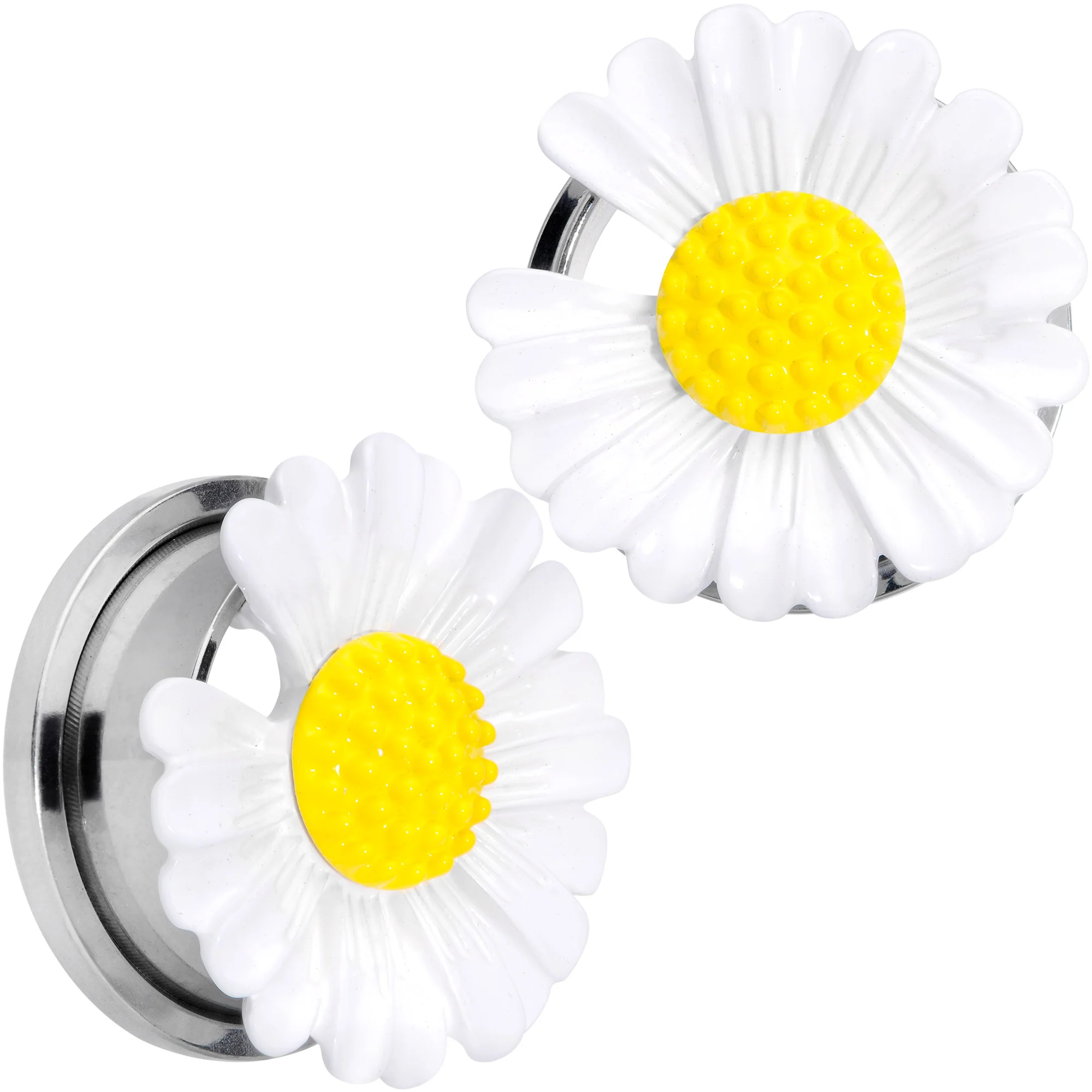 White Daisy Flower Screw Fit Plug Set - Image 13