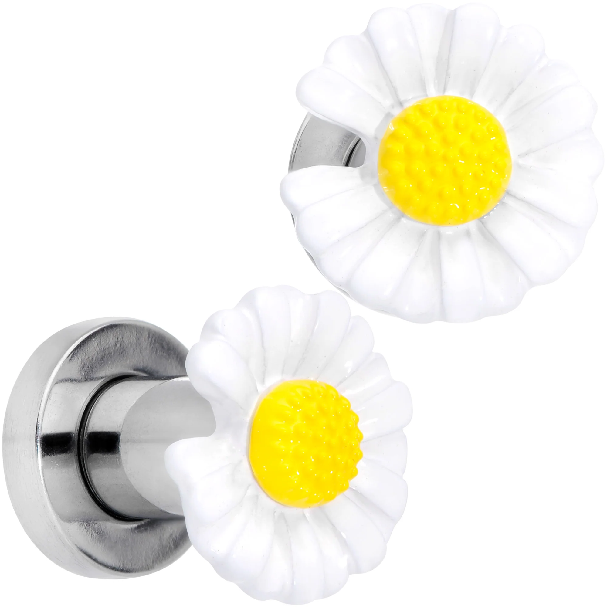 White Daisy Flower Screw Fit Plug Set - Image 7