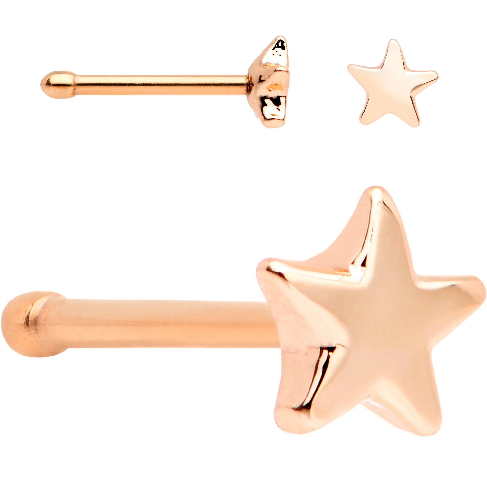 White Faux Opal Rose Gold PVD Out of This World Nose Bone 6 Pack Set - Image 2