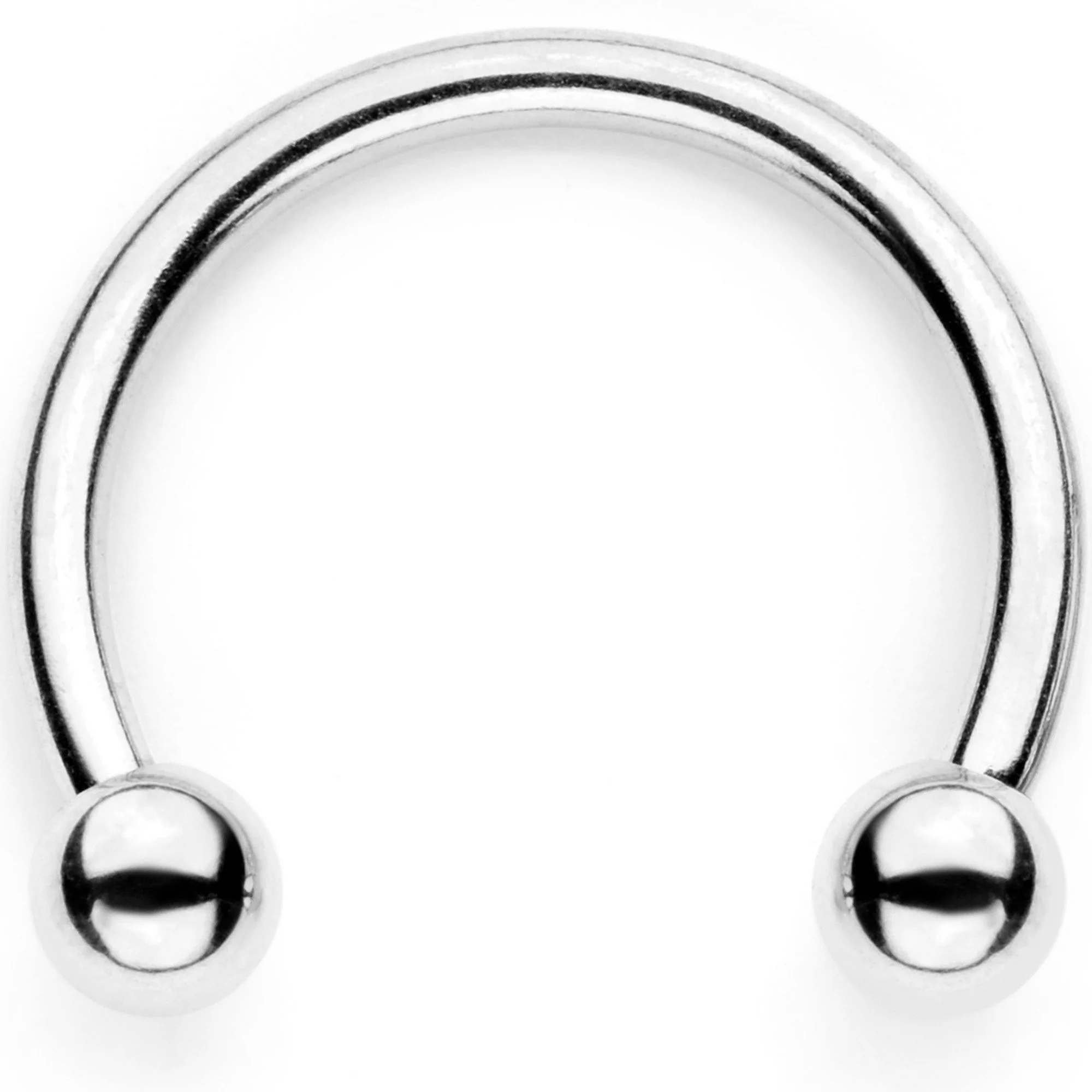 16G 3/8 White Faux Opal Twisted Horseshoe Closure Ring Set - Image 4