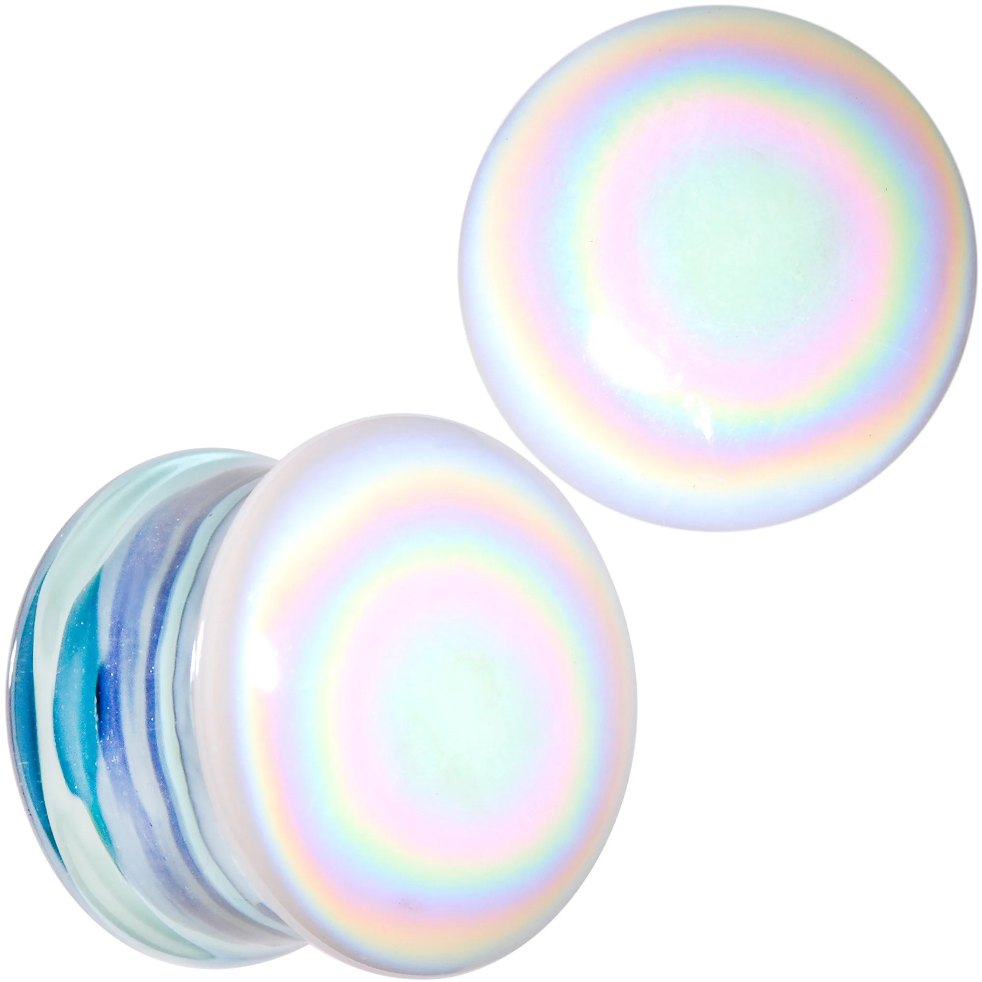 White Glass Radical Radiance Double Flare Plug Set 5mm to 19mm - Image 7