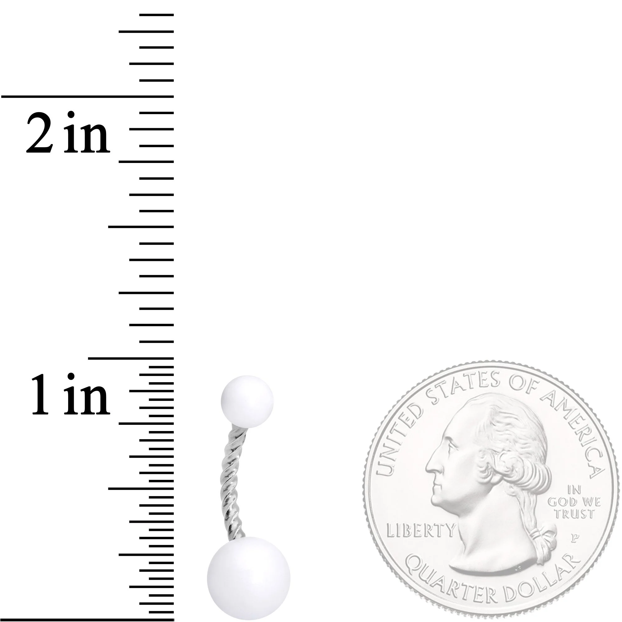 White Glow in the Dark Totally Twisted Belly Ring - Image 2
