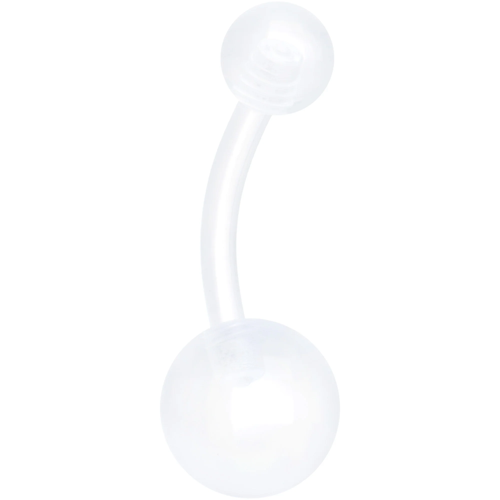 White Gold Tone Clear Halloween Marbelized Boo Belly Ring Set of 4 - Image 5