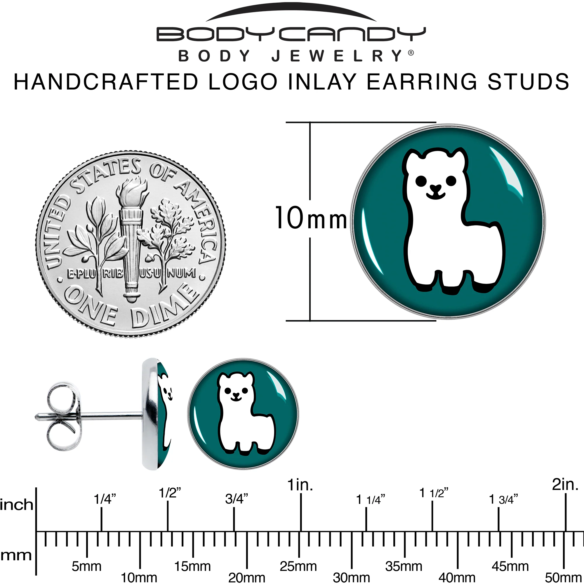 White Llama Stud Earrings by Onyx O - Image 6