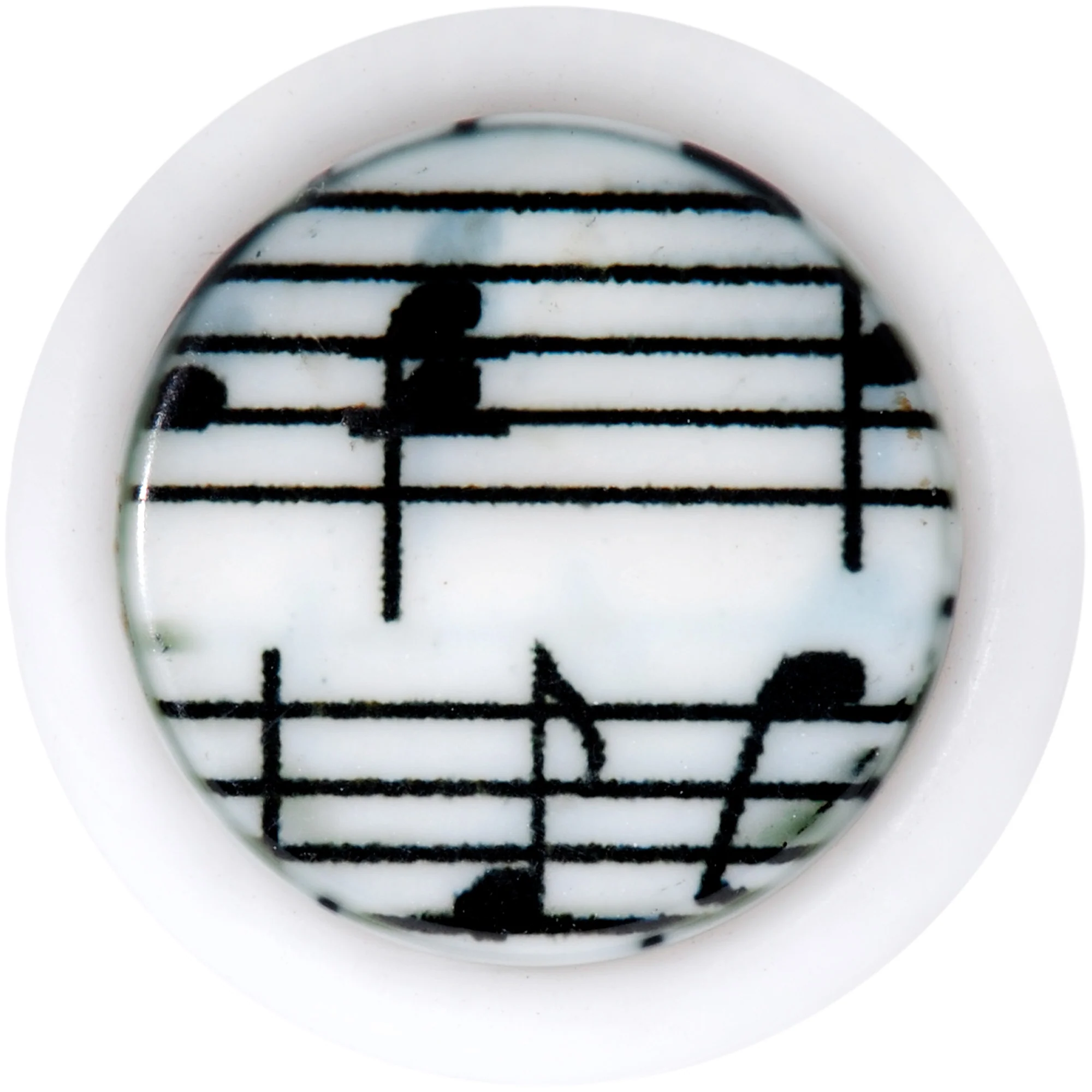 White Music Note Cheater Plug Set - Image 4