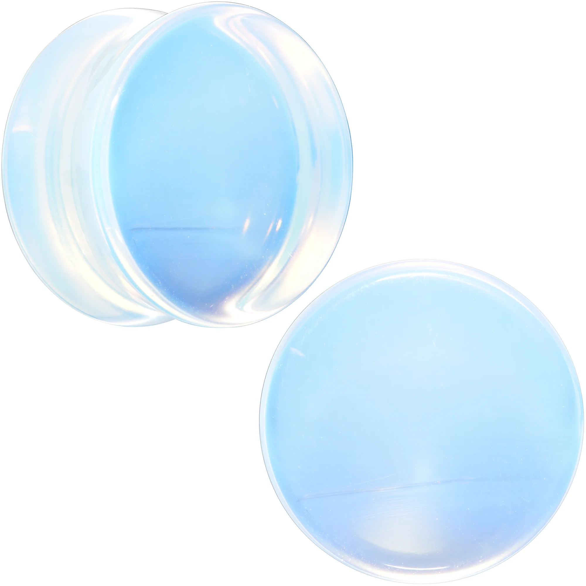 White Opalite Double Flare Plug Set - Image 17