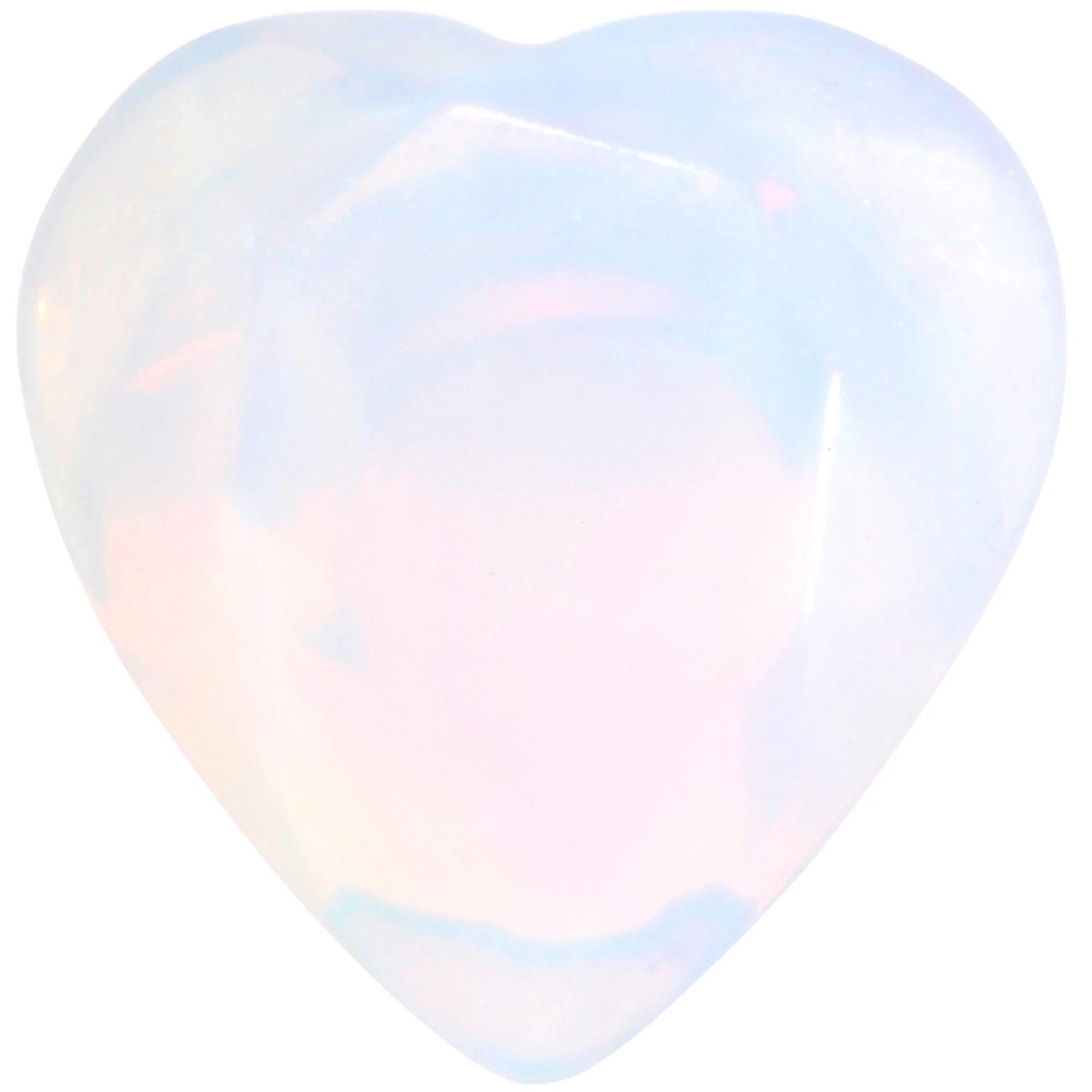 White Opalite Faceted Heart Single Flare Plug Set 6mm to 25mm - Image 3