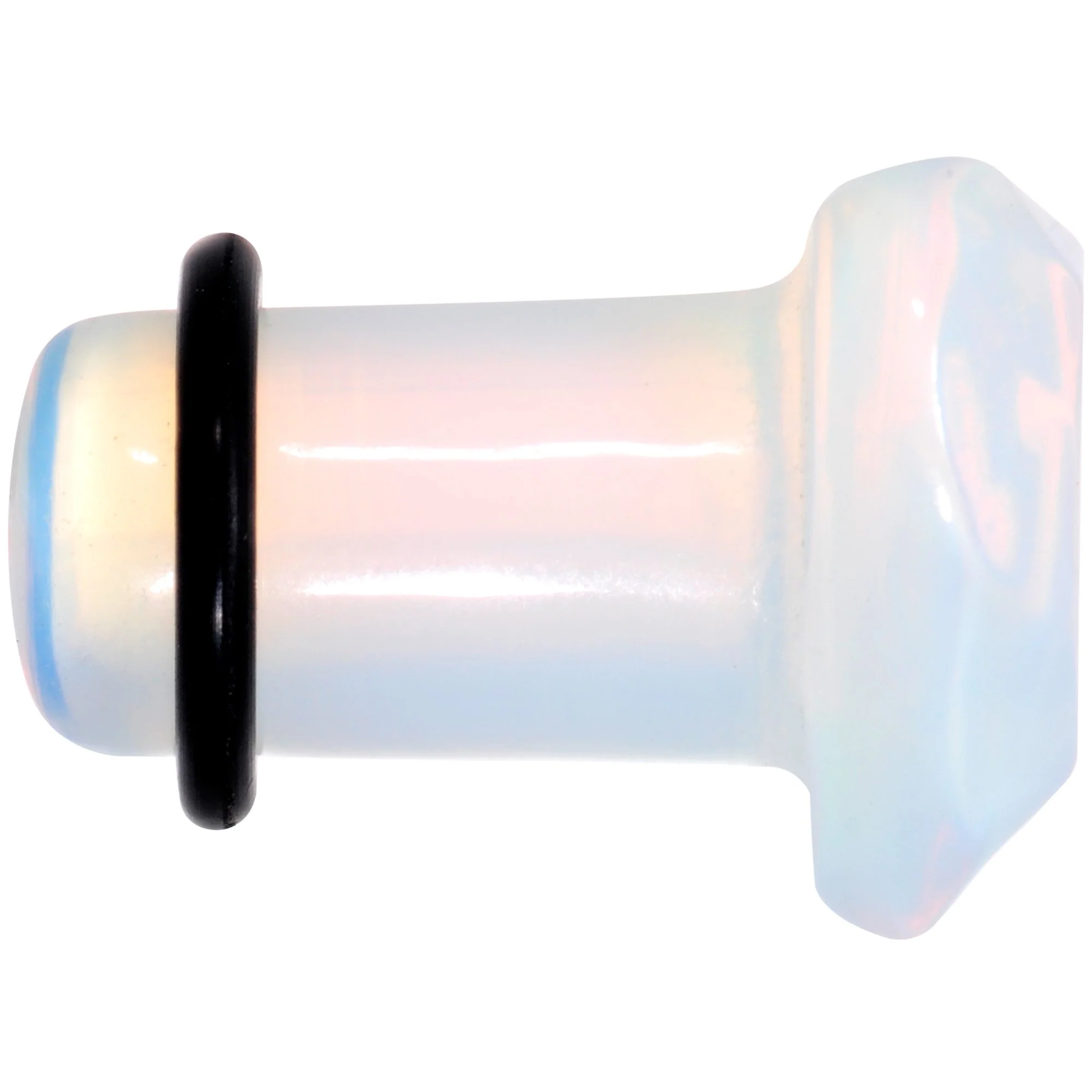 White Opalite Faceted Heart Single Flare Plug Set 6mm to 25mm - Image 4
