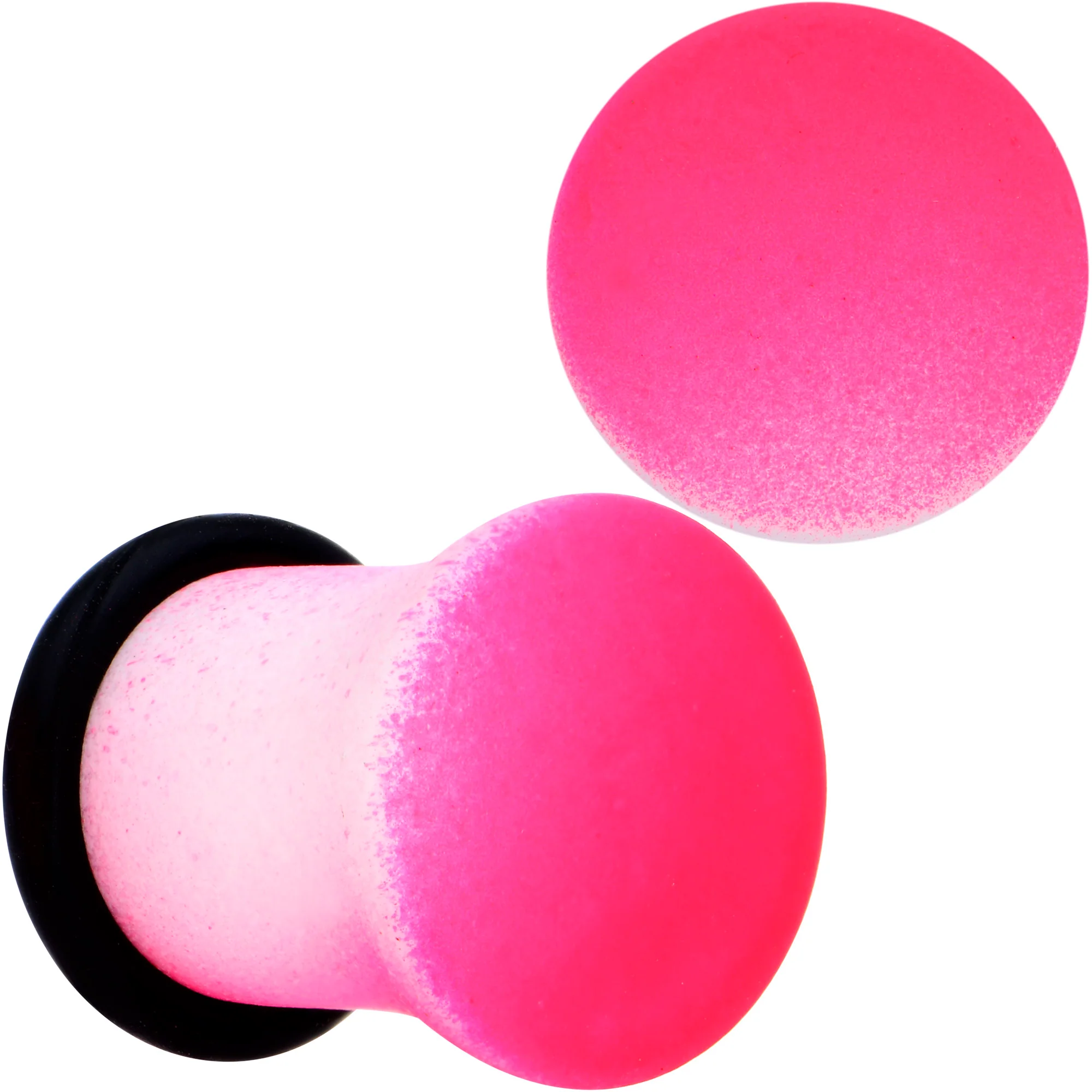 White Pink Ombre Matte Acrylic Single Flare Plug Set Sizes 2mm-12mm - Image 5