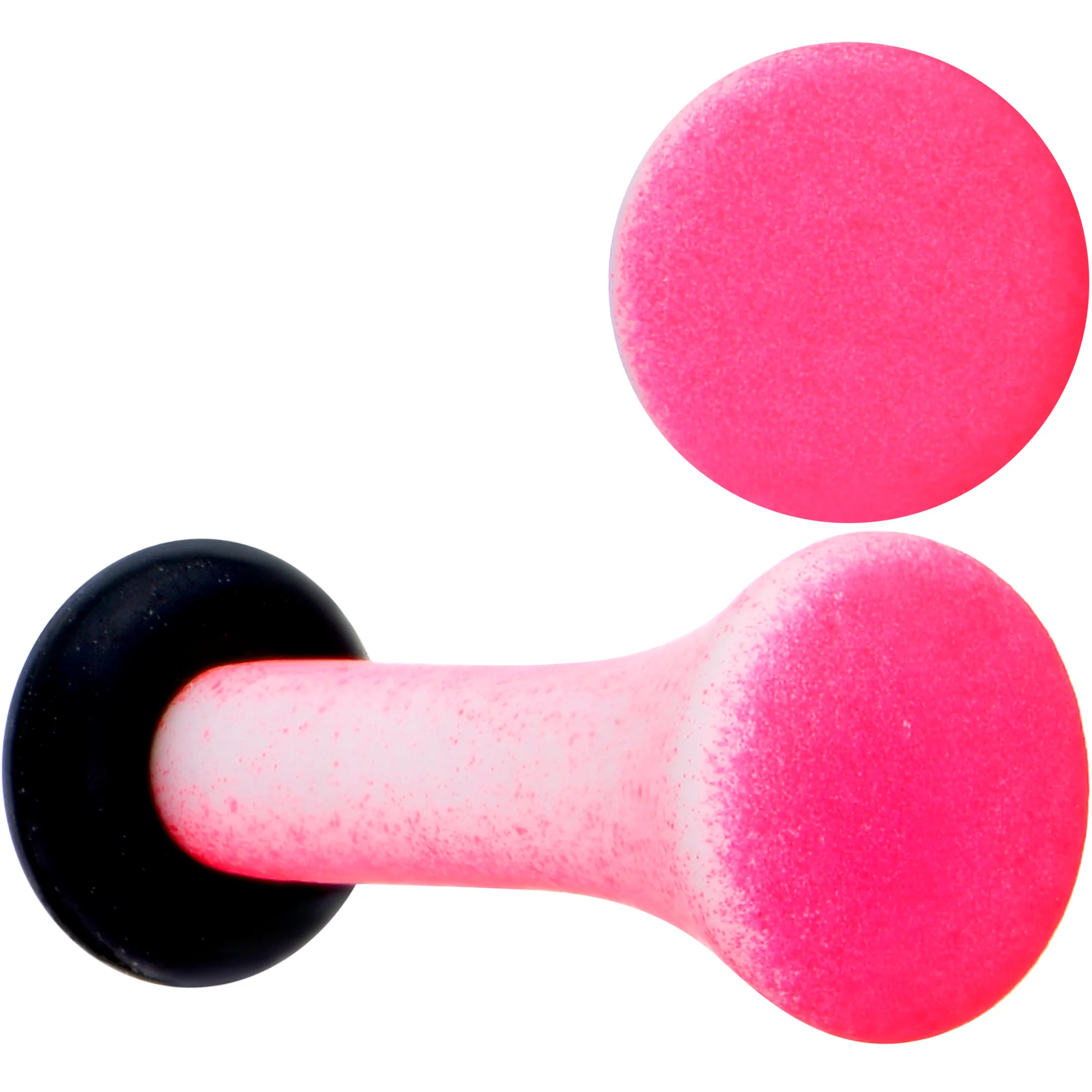 White Pink Ombre Matte Acrylic Single Flare Plug Set Sizes 2mm-12mm - Image 6