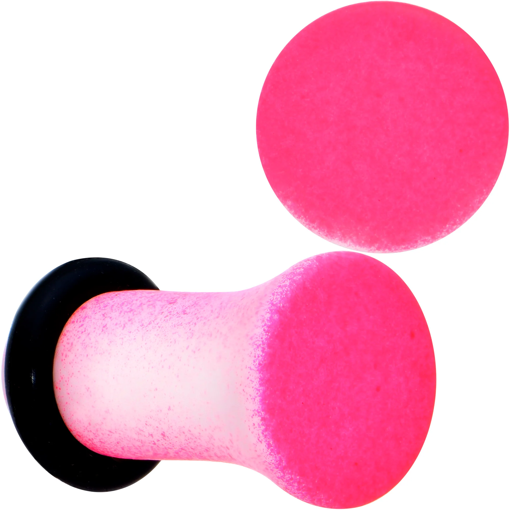 White Pink Ombre Matte Acrylic Single Flare Plug Set Sizes 2mm-12mm - Image 9
