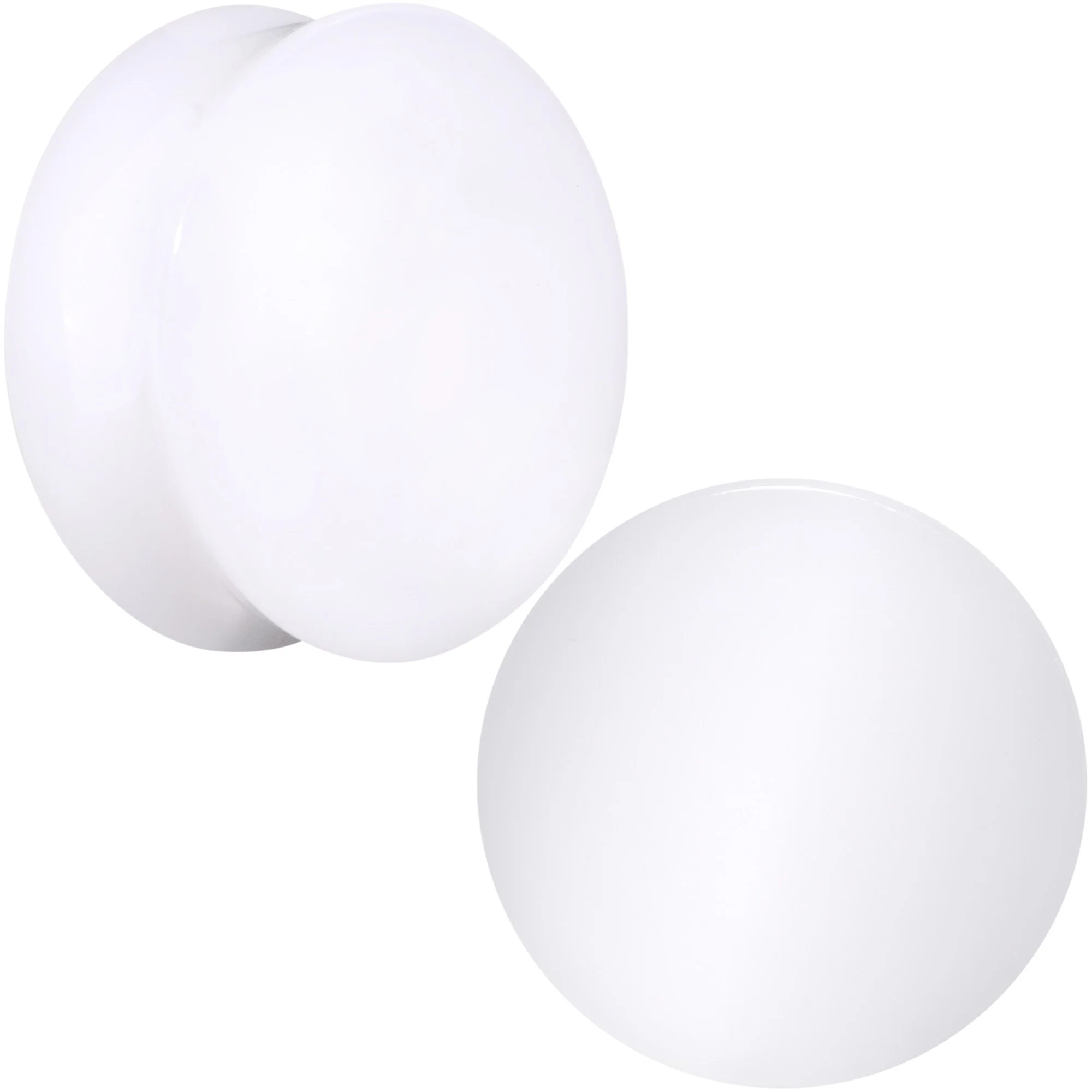 White UV Acrylic Saddle Plug Set 4mm to 25mm - Image 12