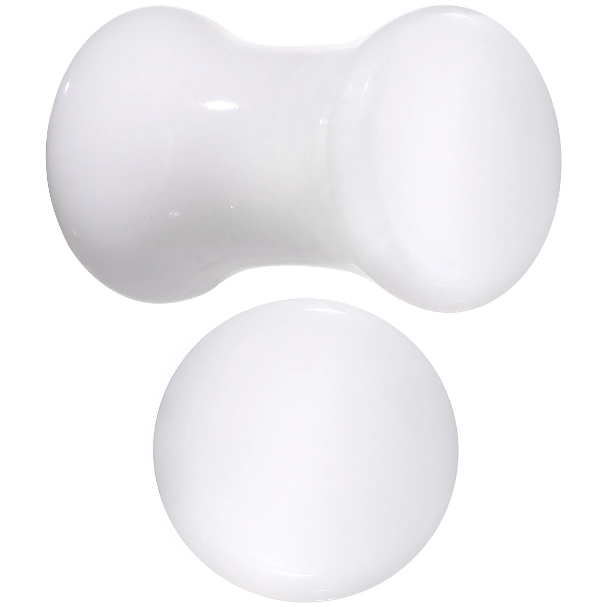 White UV Acrylic Saddle Plug Set 4mm to 25mm - Image 6