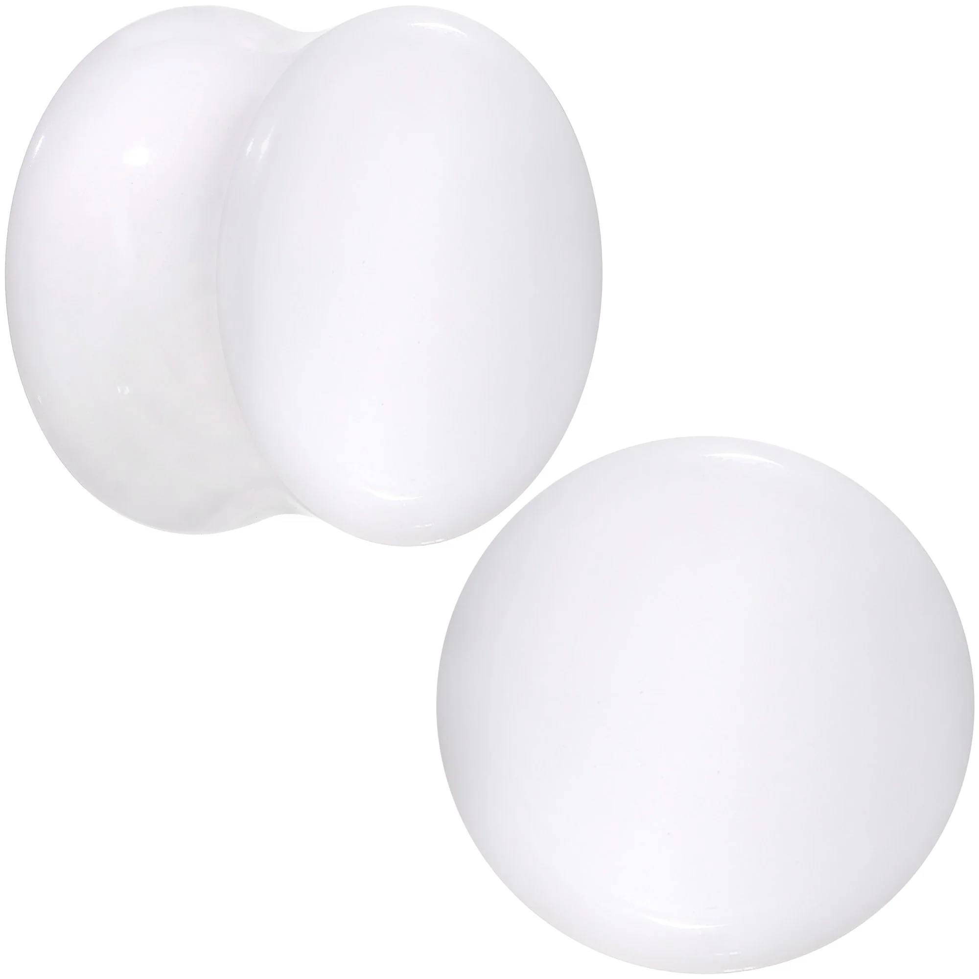 White UV Acrylic Saddle Plug Set 4mm to 25mm - Image 9