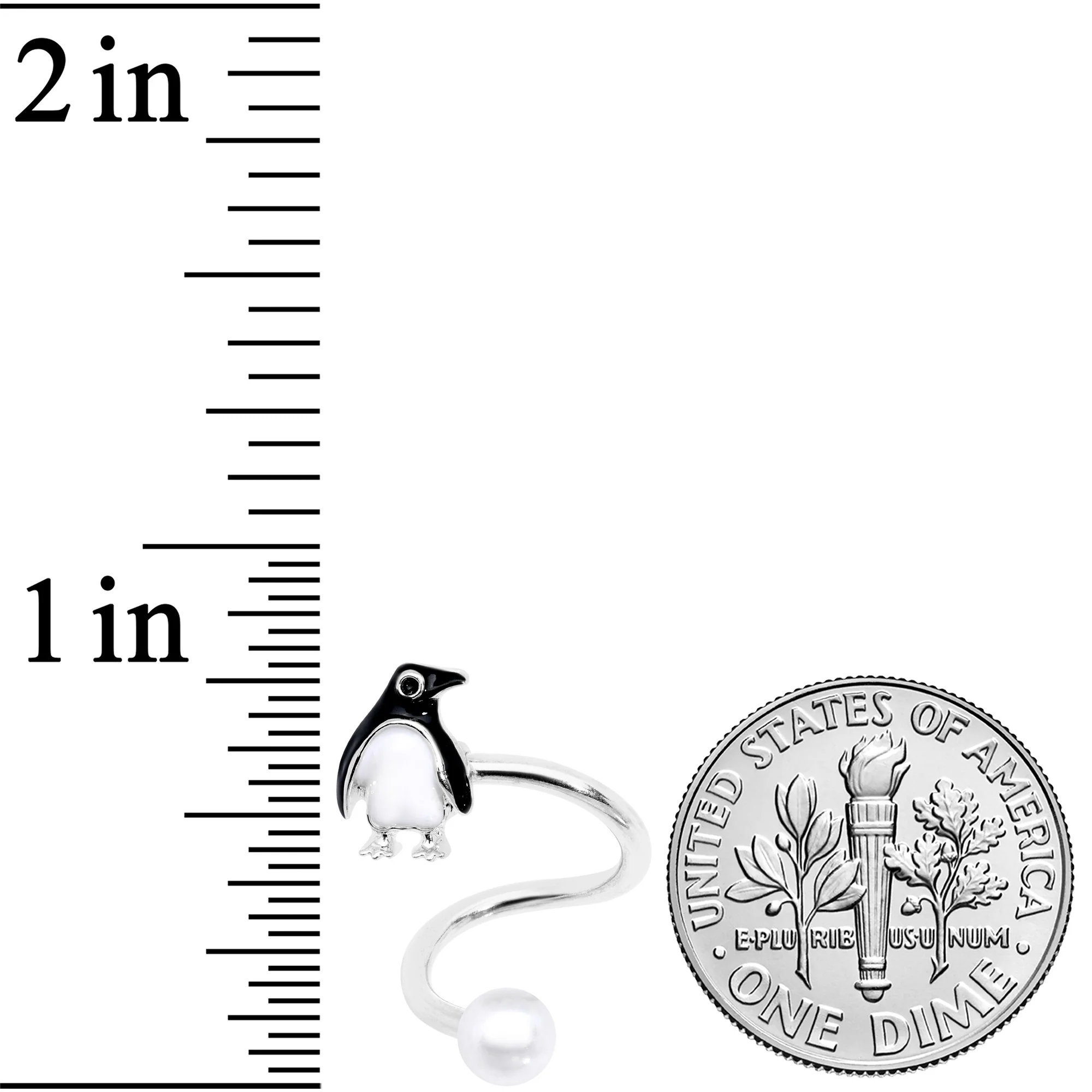 Winter Penguin Christmas Spiral Twister Belly Ring - Image 2