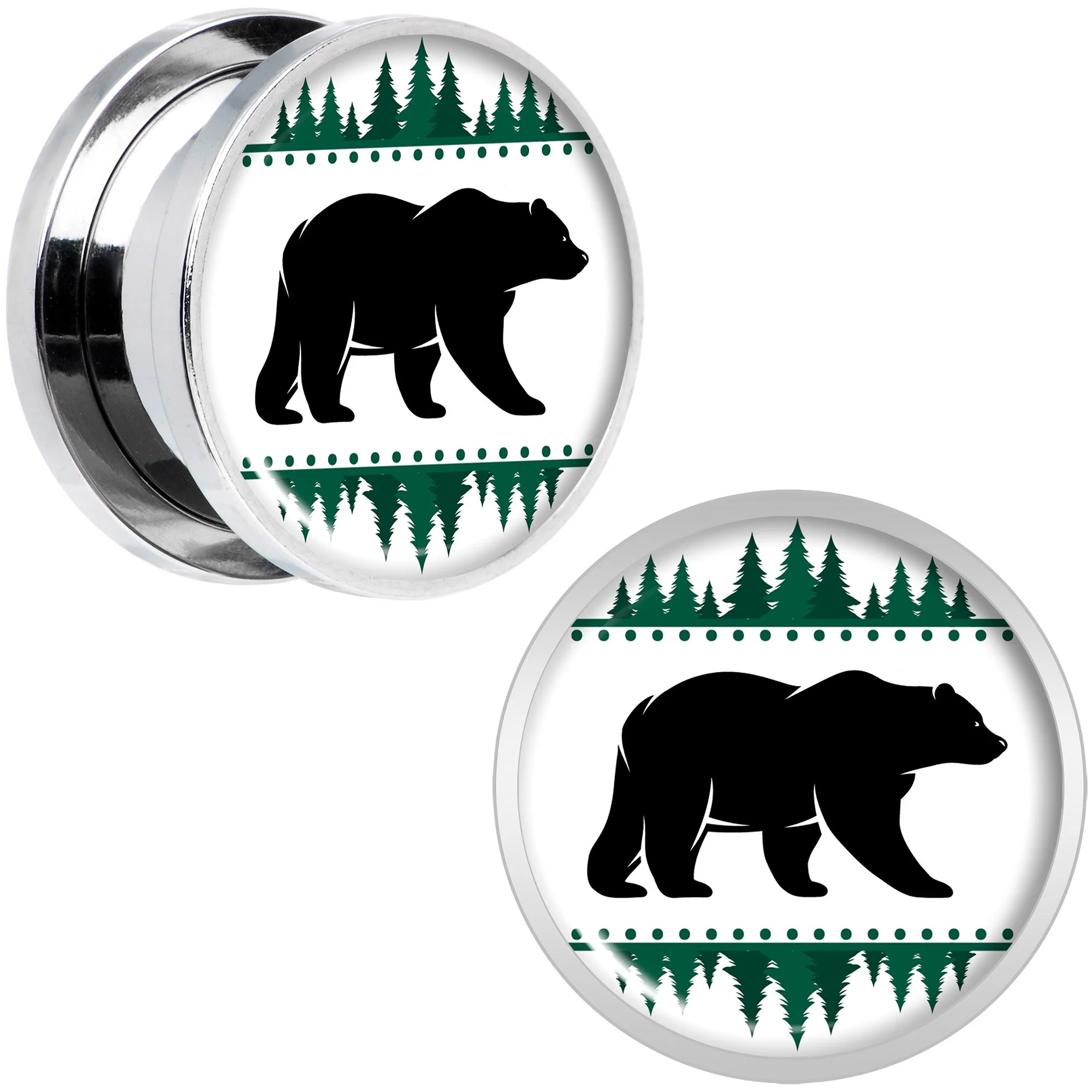 Winter Polar Bear in Woods Screw Fit Plug Set Sizes 5mm to 20mm - Image 7