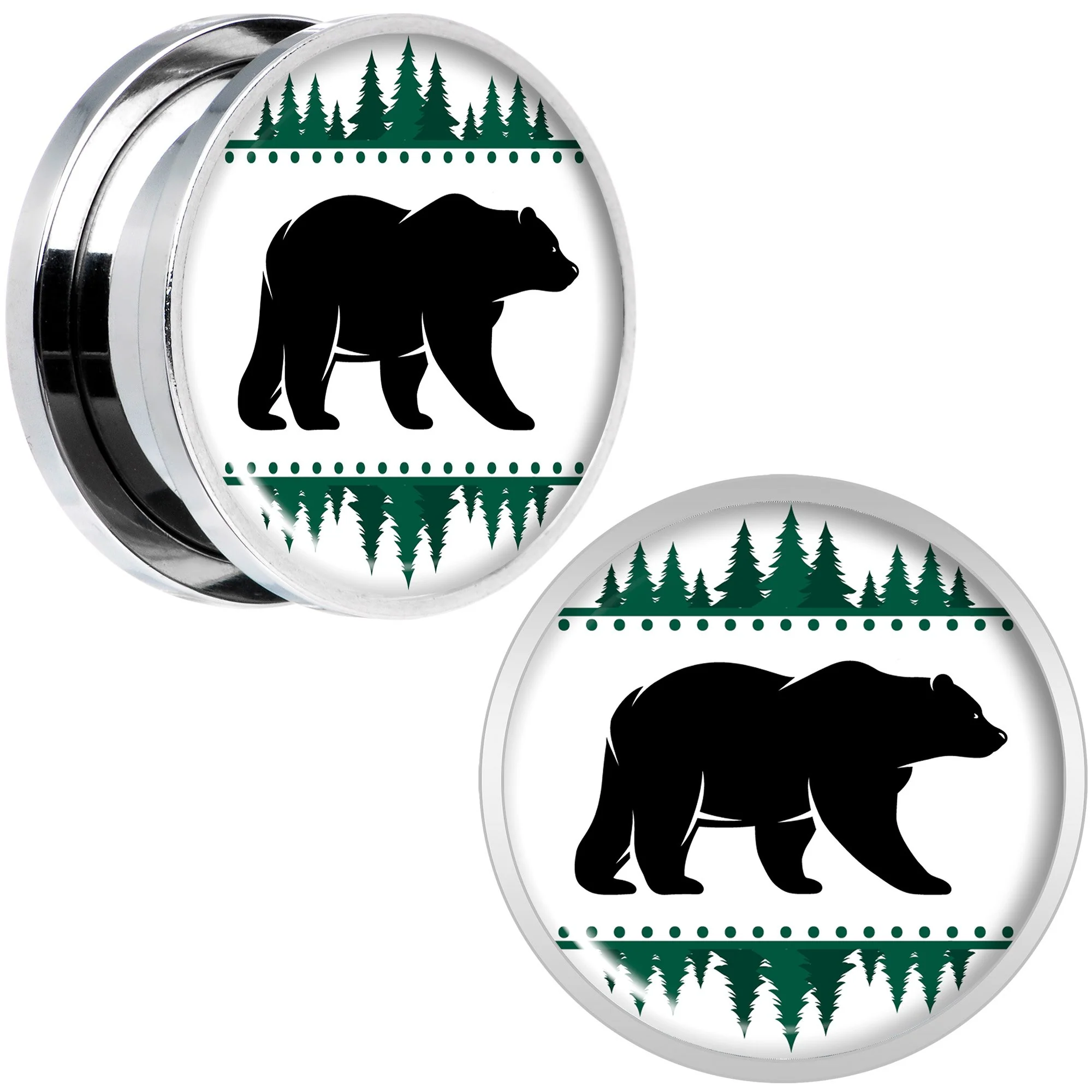 Winter Polar Bear in Woods Screw Fit Plug Set Sizes 5mm to 20mm - Image 8
