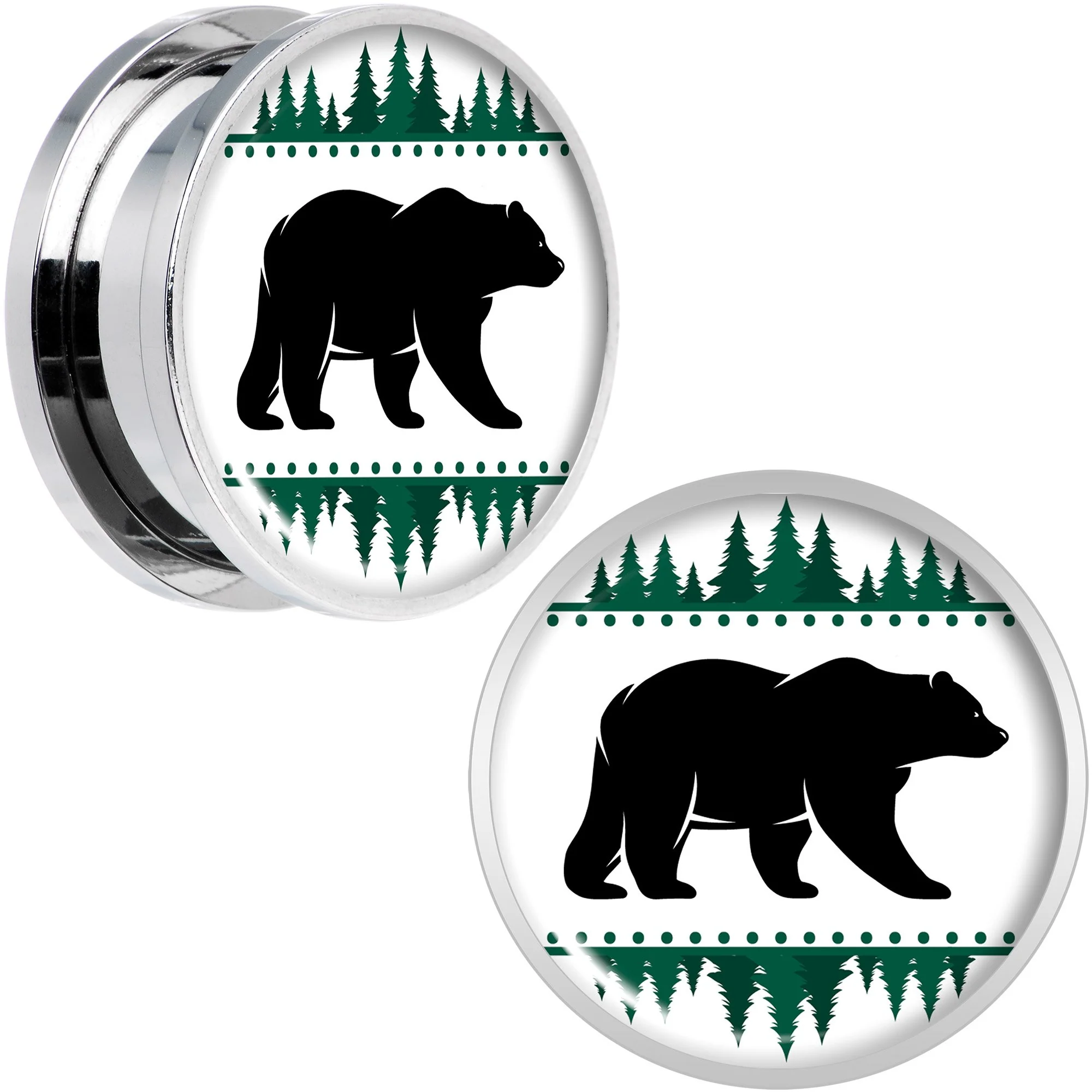 Winter Polar Bear in Woods Screw Fit Plug Set Sizes 5mm to 20mm - Image 9