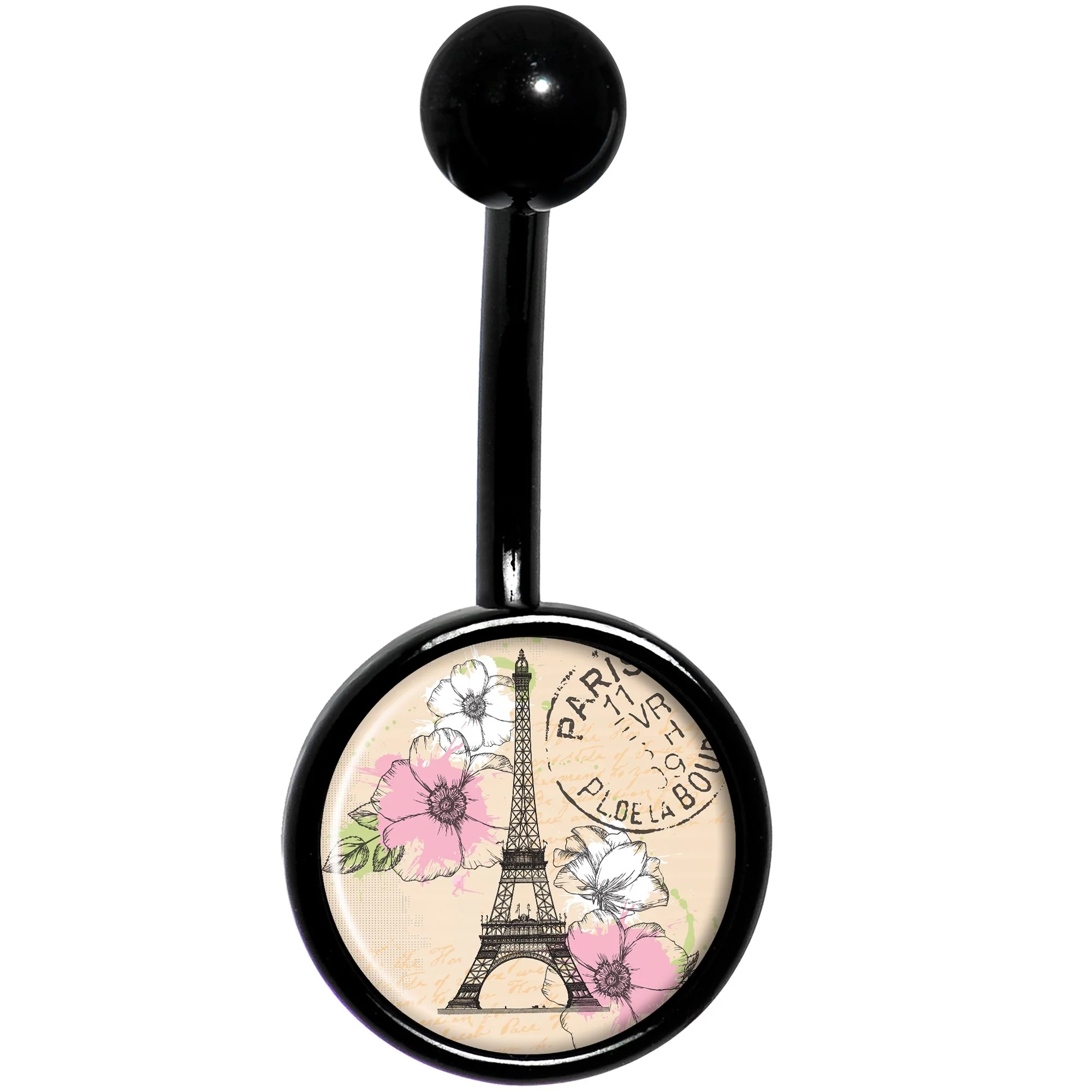 With Love from Paris Black Belly Ring - Image 2
