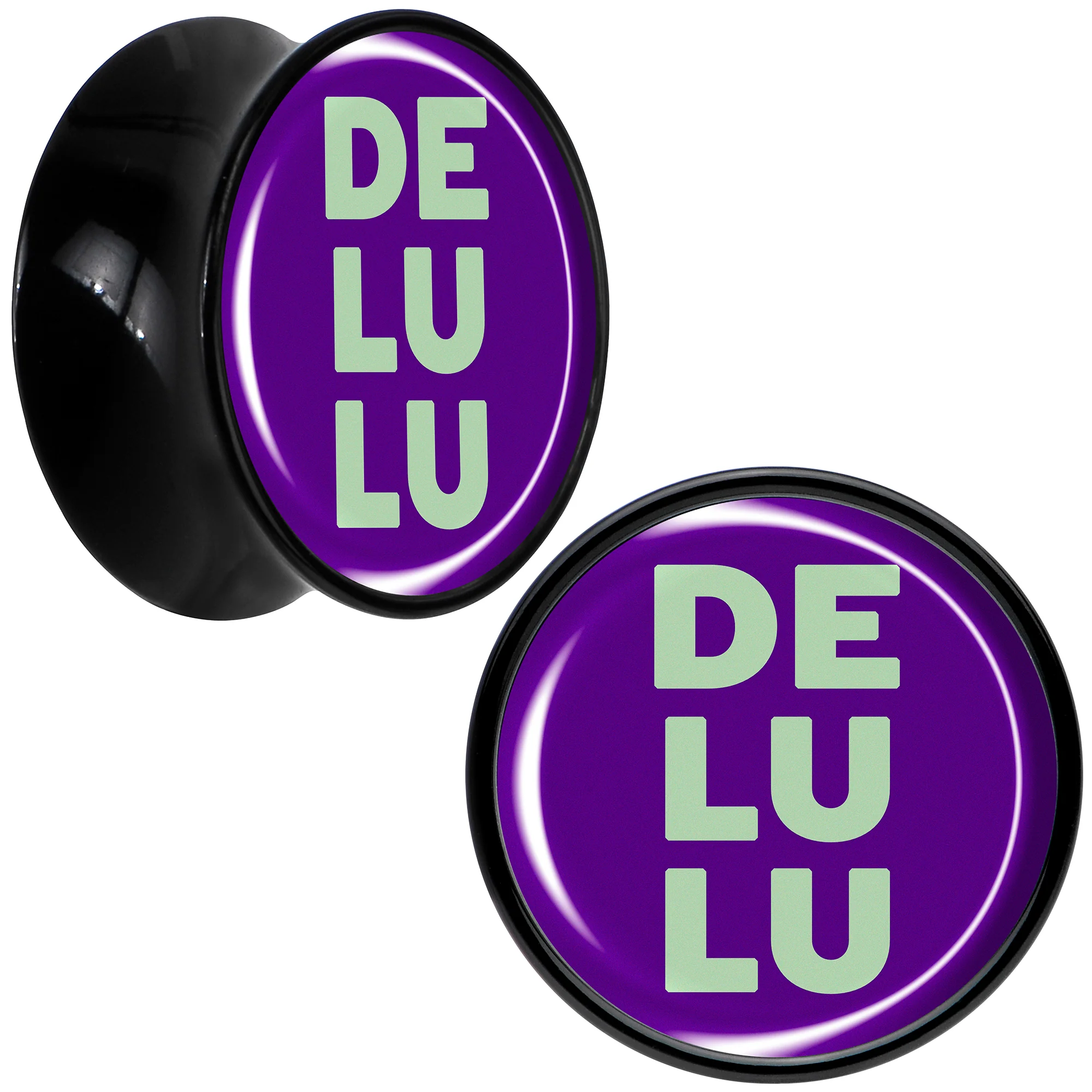 Word DELULU Black Acrylic Saddle Plug Set by Onyx O - Image 10