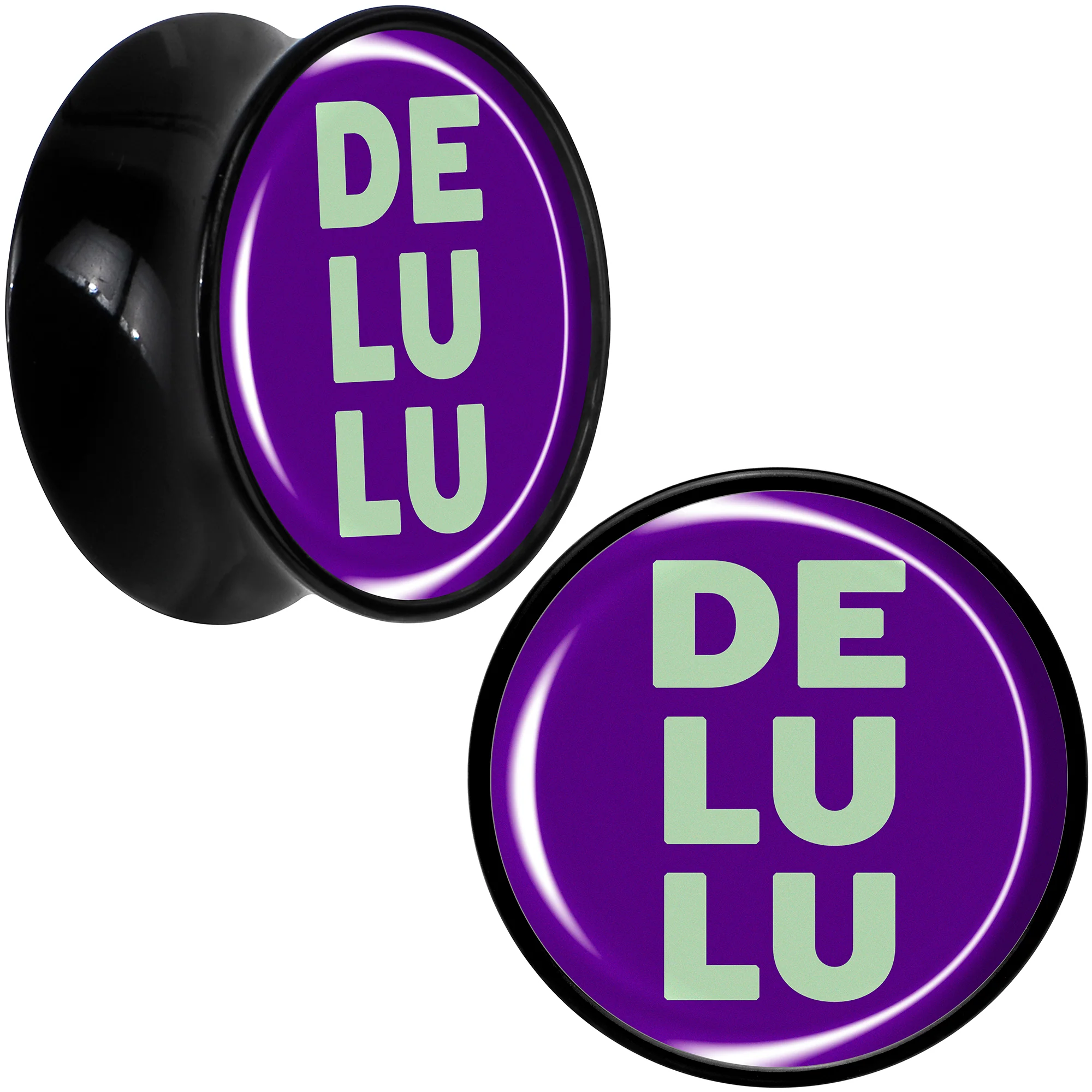 Word DELULU Black Acrylic Saddle Plug Set by Onyx O - Image 11