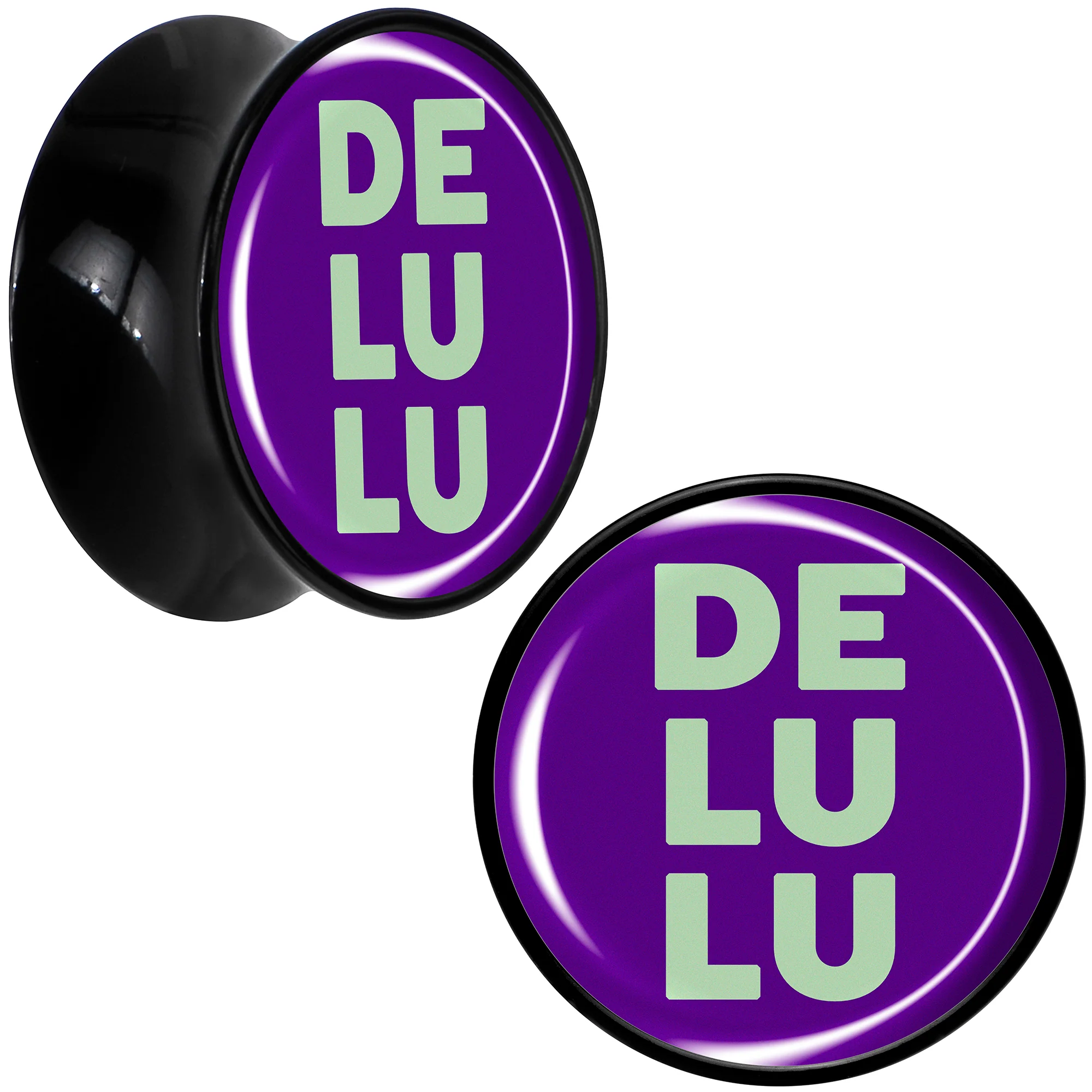 Word DELULU Black Acrylic Saddle Plug Set by Onyx O - Image 12
