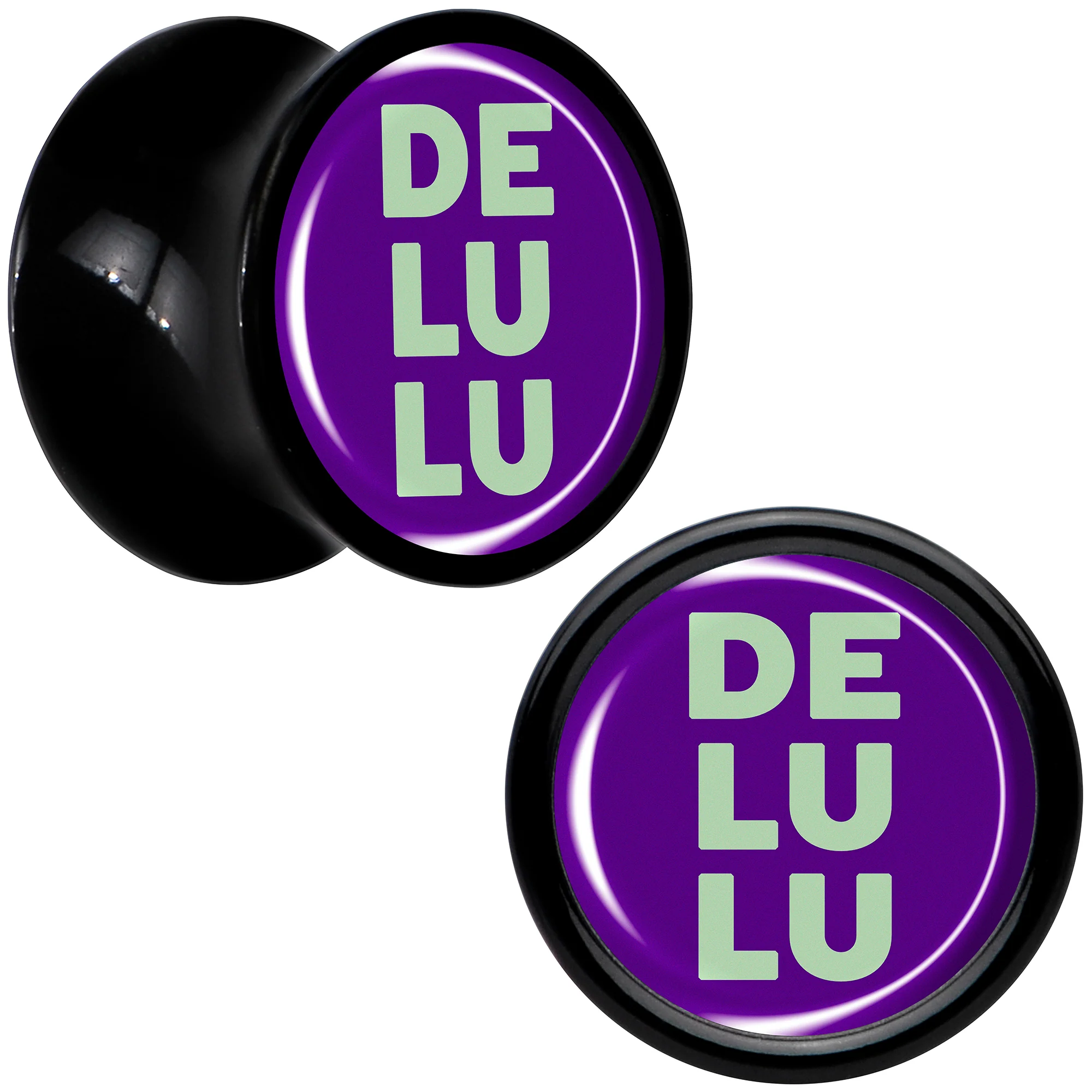 Word DELULU Black Acrylic Saddle Plug Set by Onyx O - Image 13