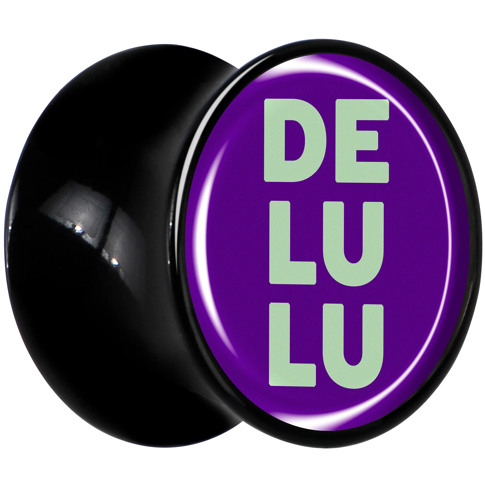 Word DELULU Black Acrylic Saddle Plug Set by Onyx O - Image 3