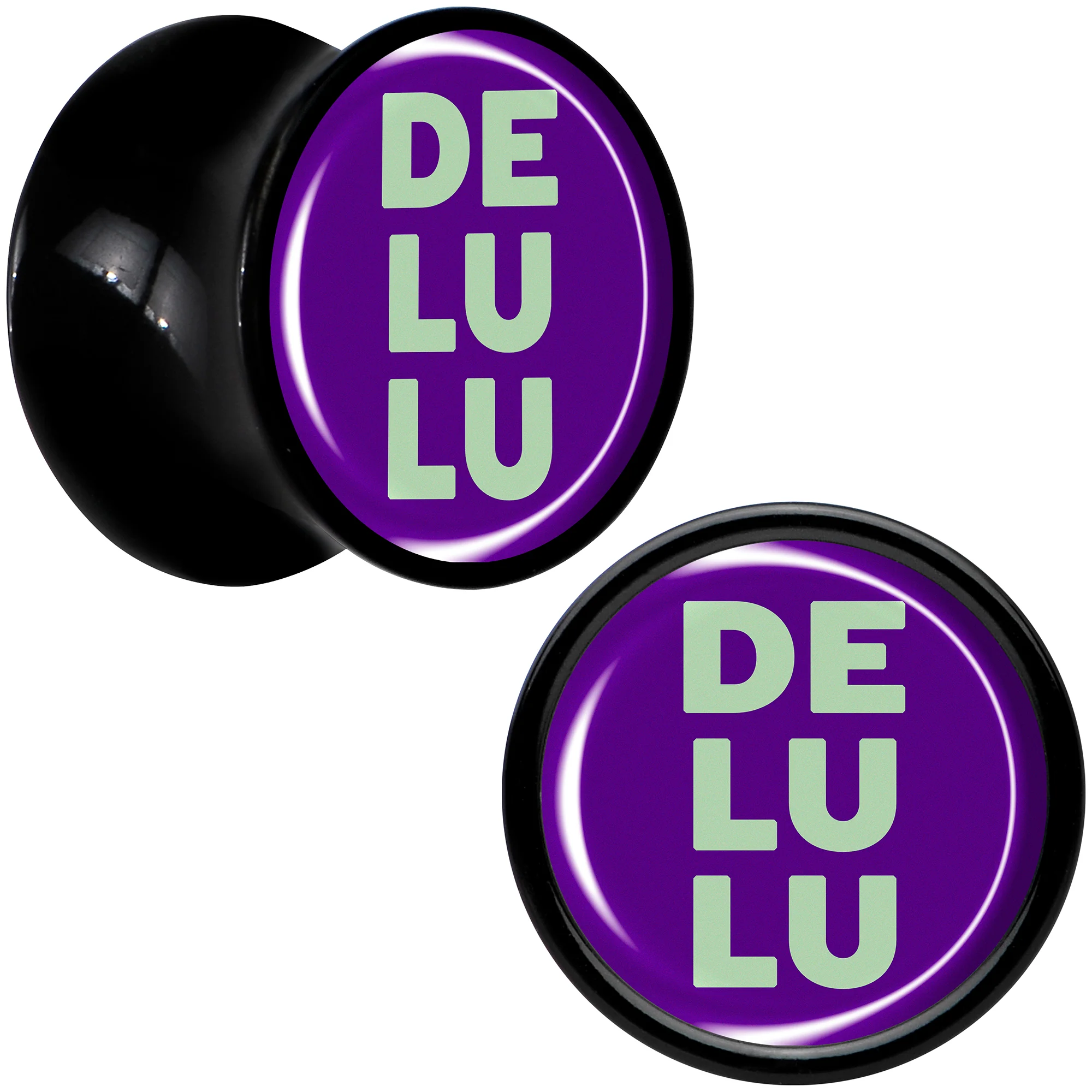 Word DELULU Black Acrylic Saddle Plug Set by Onyx O - Image 6