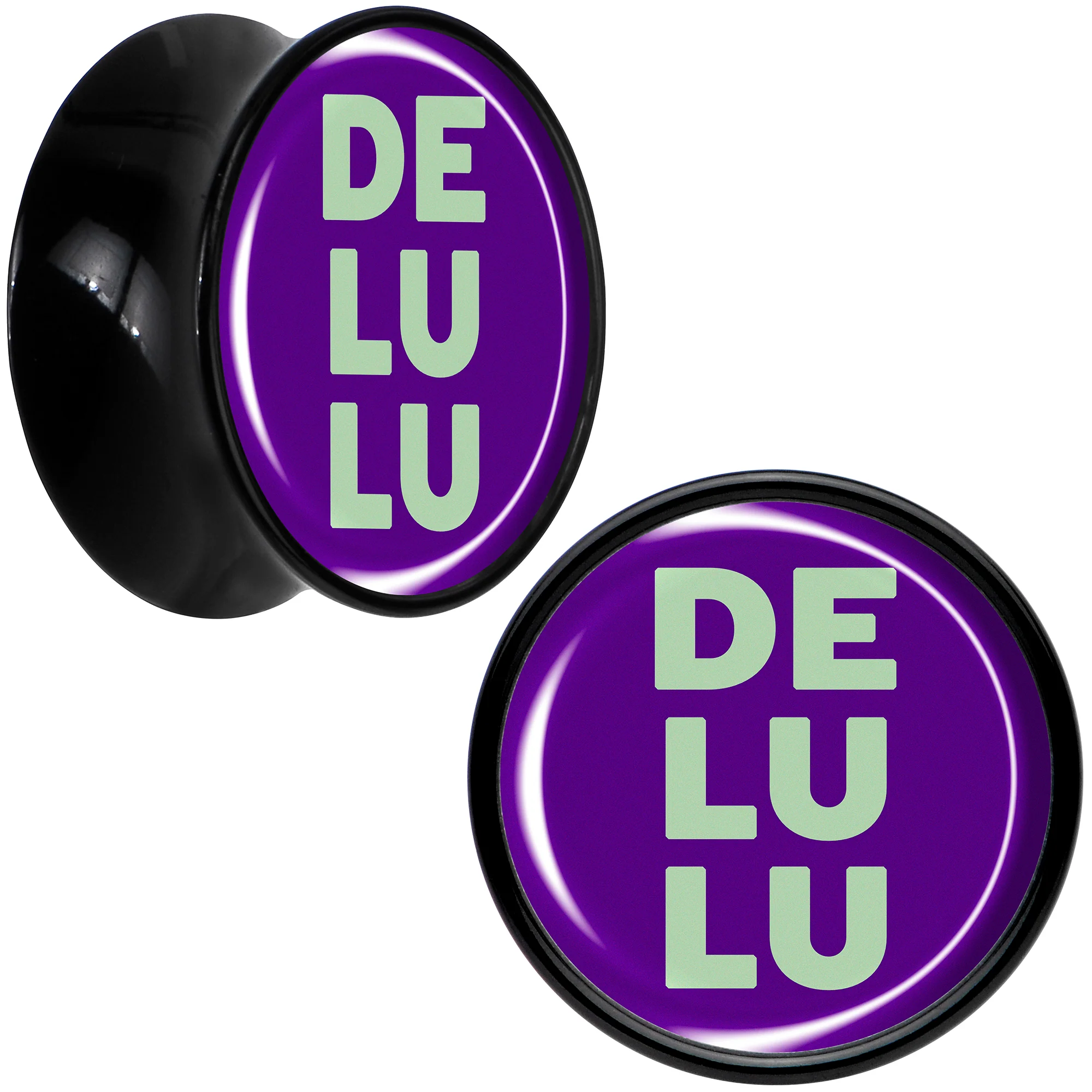 Word DELULU Black Acrylic Saddle Plug Set by Onyx O - Image 9